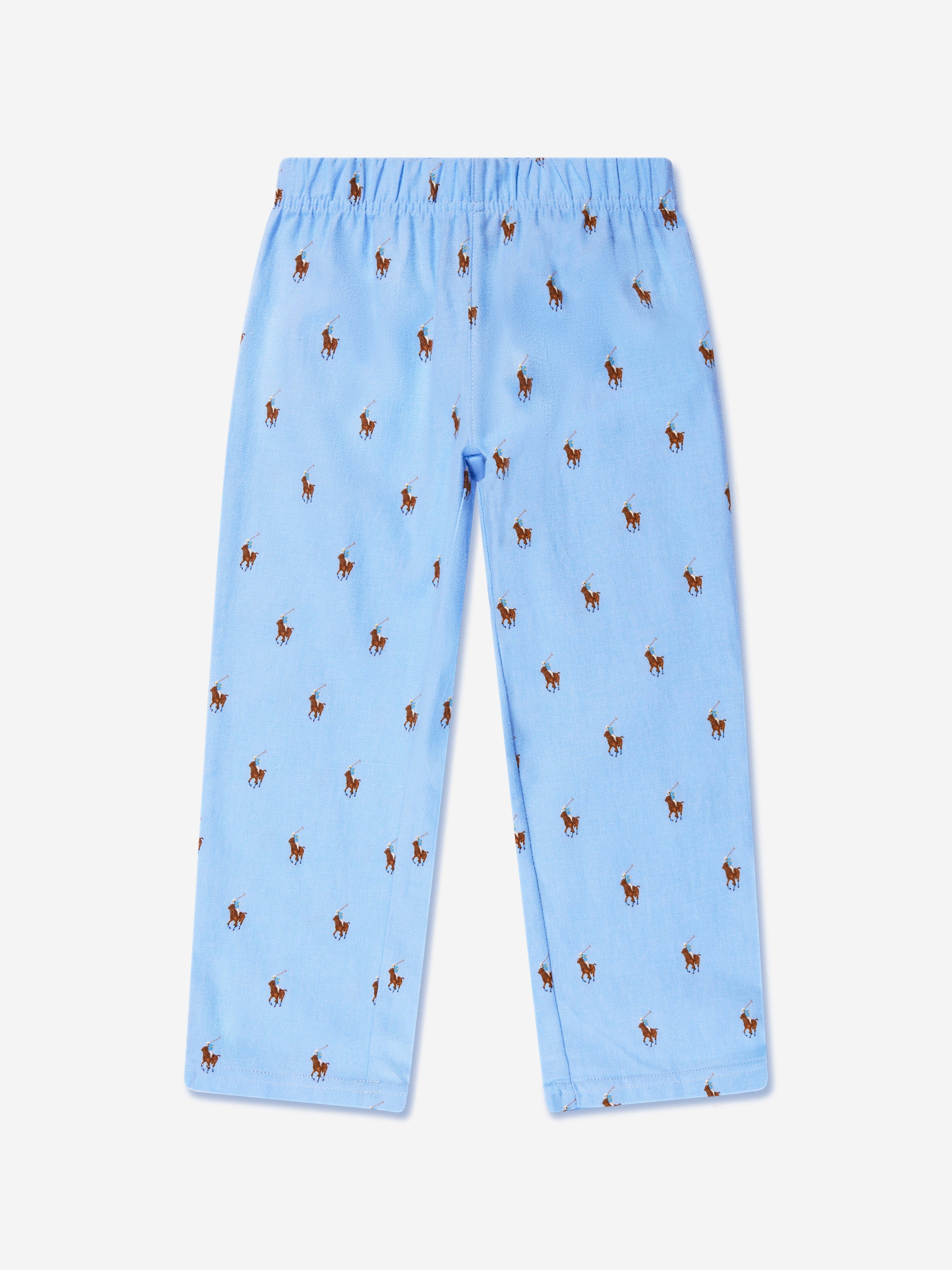 Ralph Lauren Boys Logo Pyjama Set in Blue