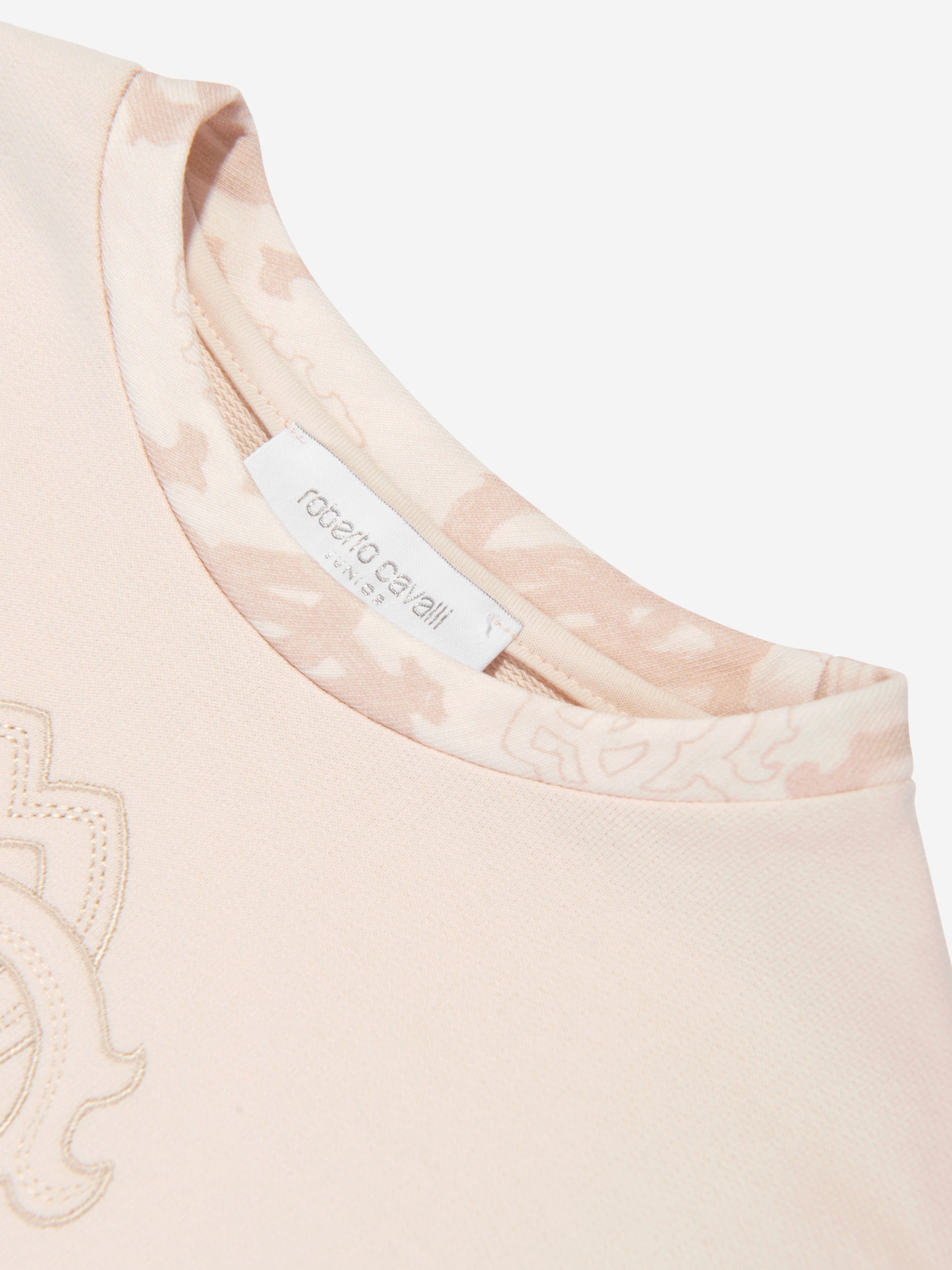Roberto Cavalli Girls Crewneck Sweatshirt in Beige