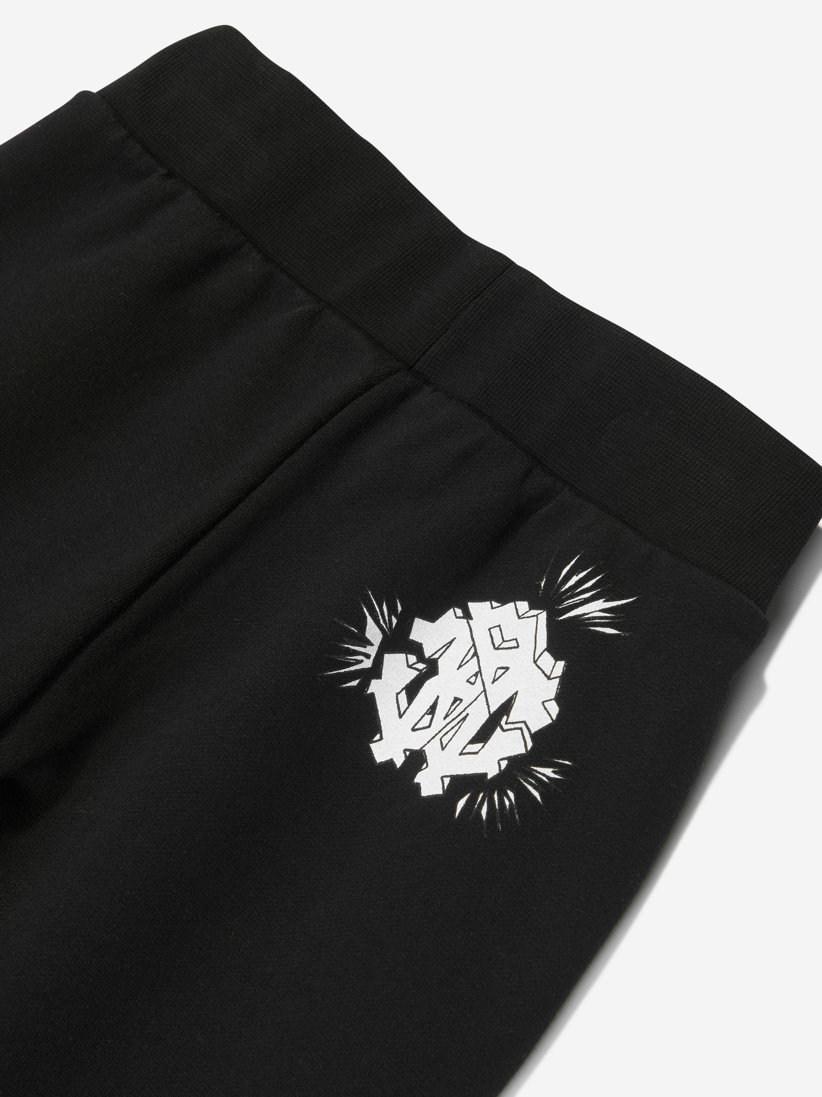 Roberto Cavalli Boys Tiger Joggers in Black