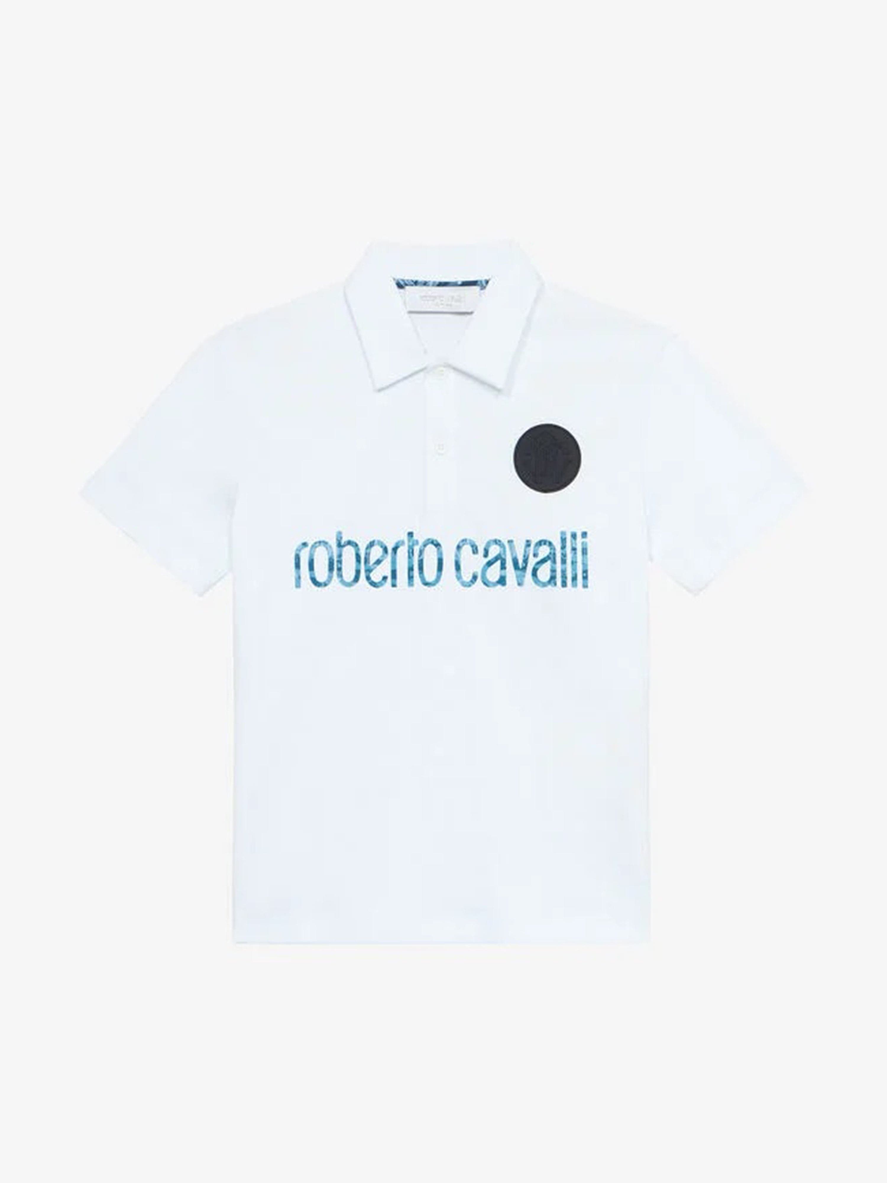 Boys Logo Polo Shirt in White