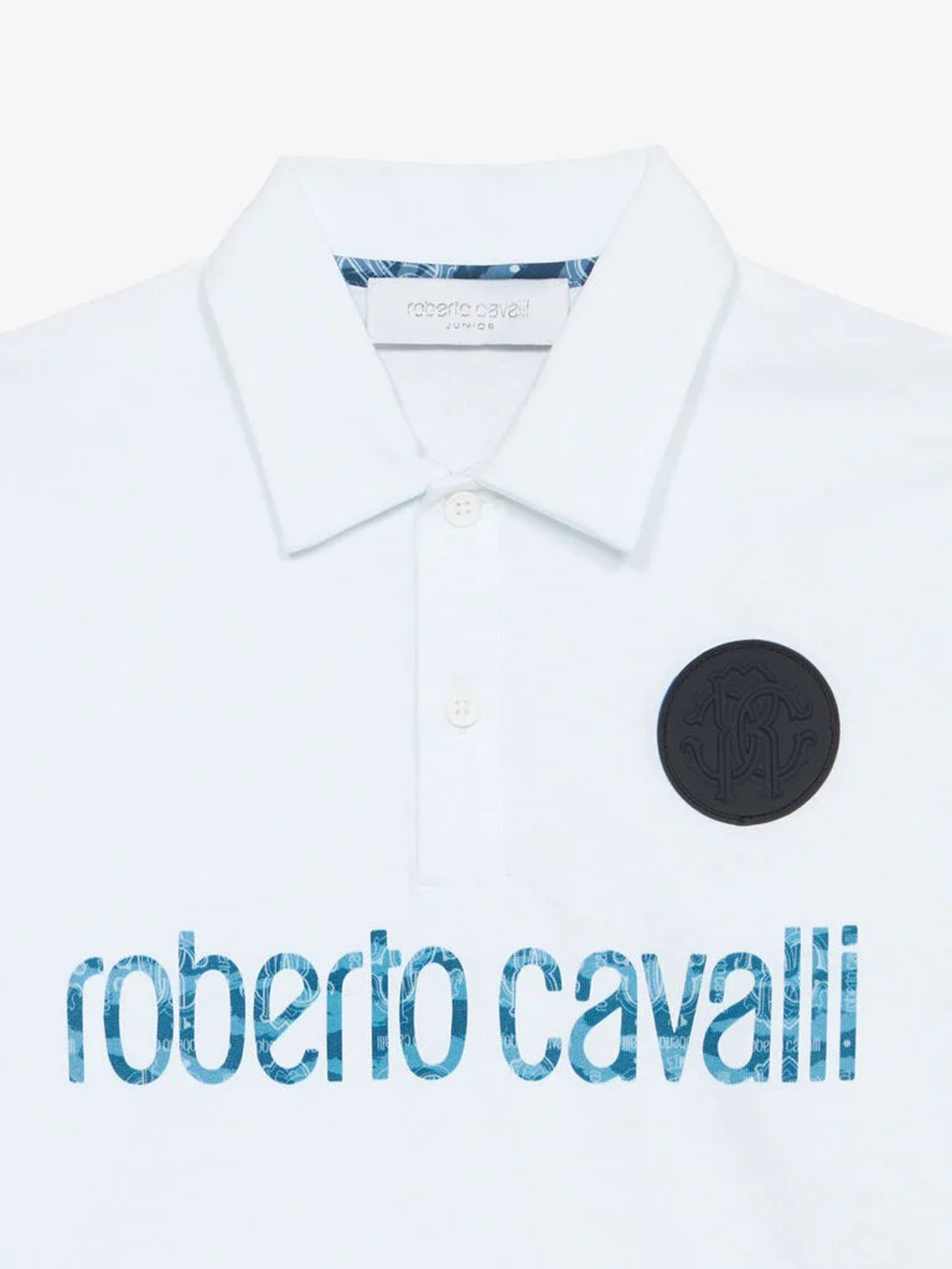 Boys Logo Polo Shirt in White