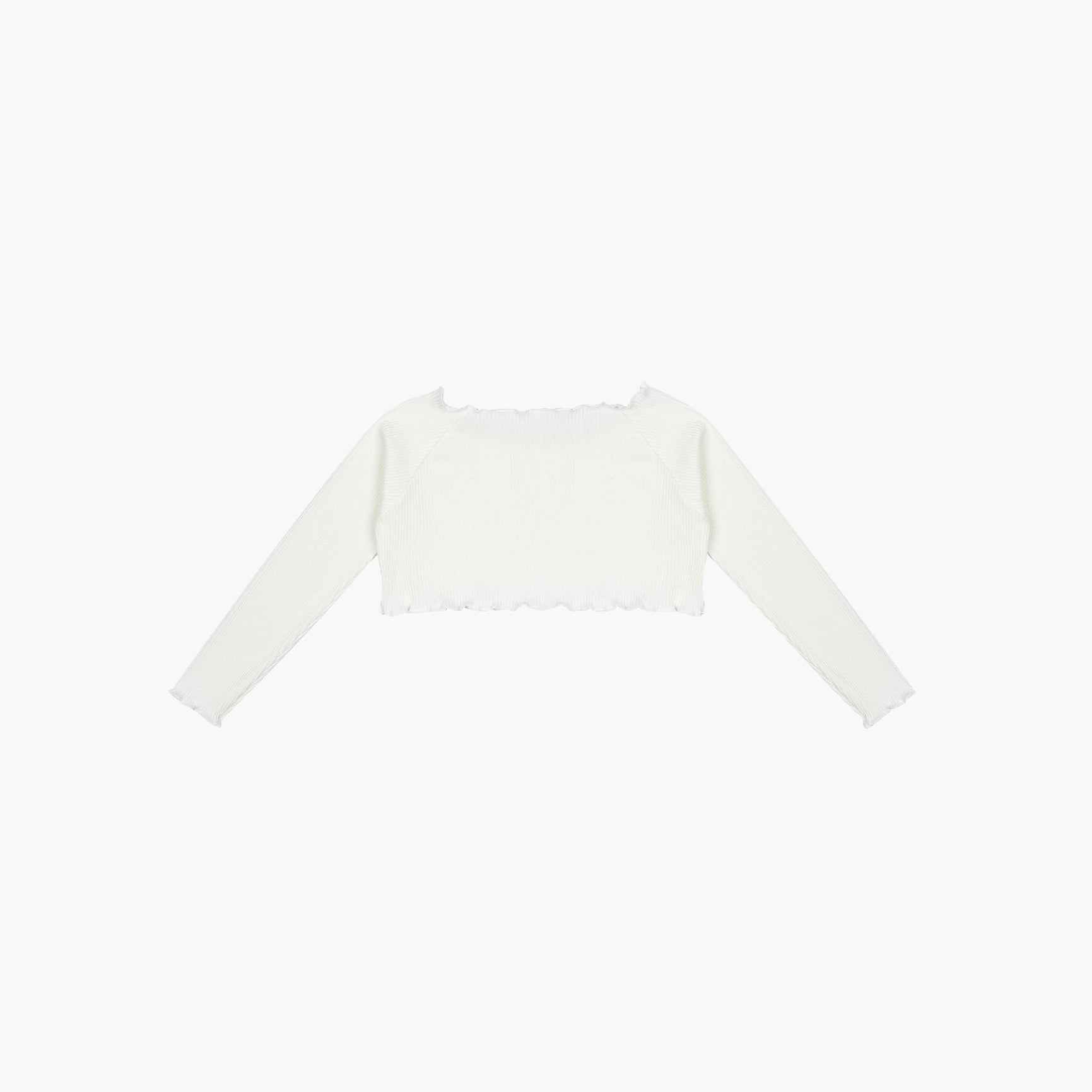 Girls White Crop Ballet T-Shirt