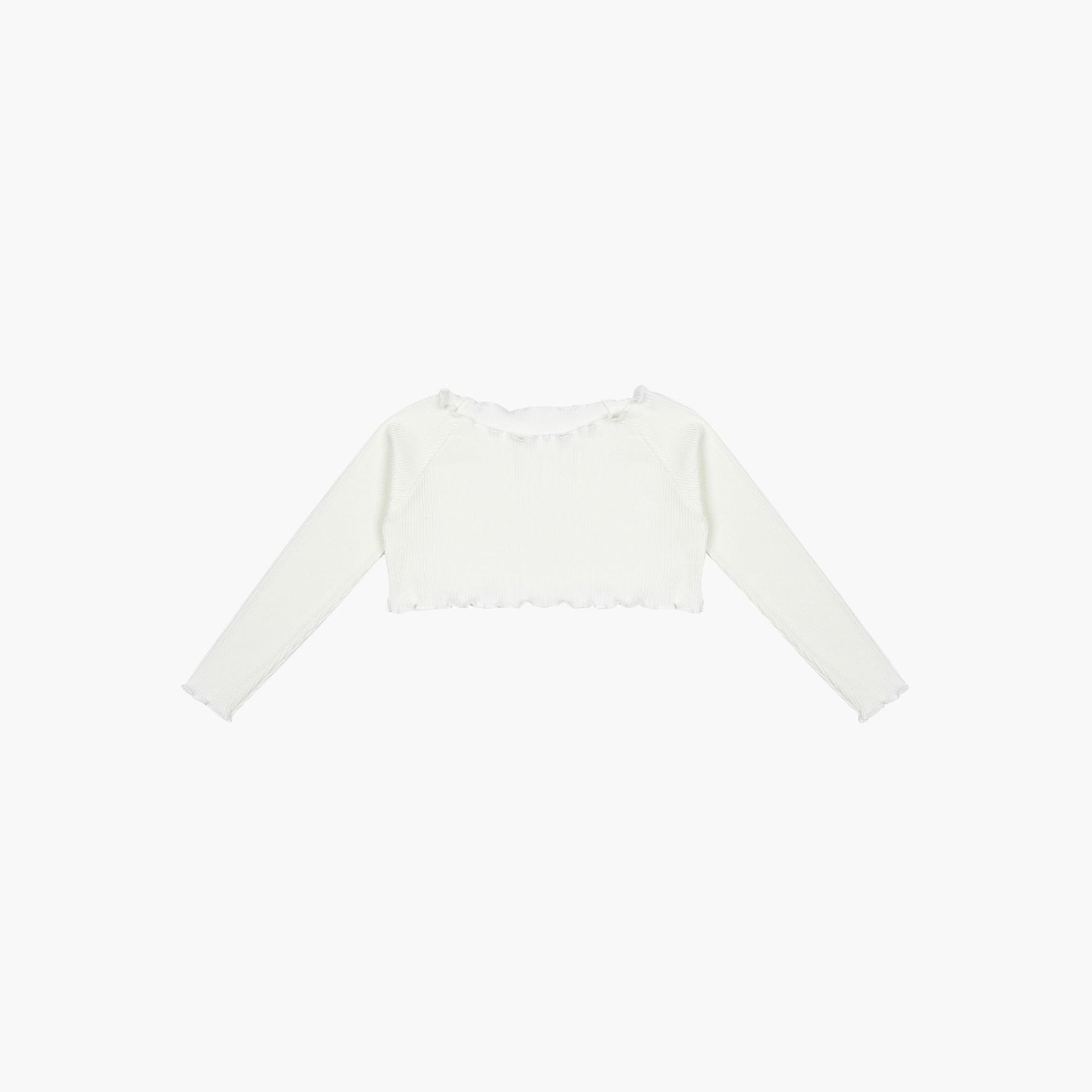 Girls White Crop Ballet T-Shirt