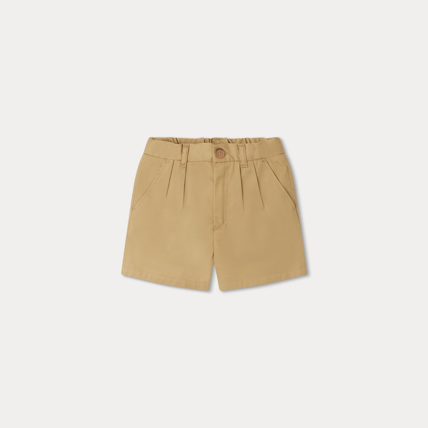 Boys Beige Cotton Shorts