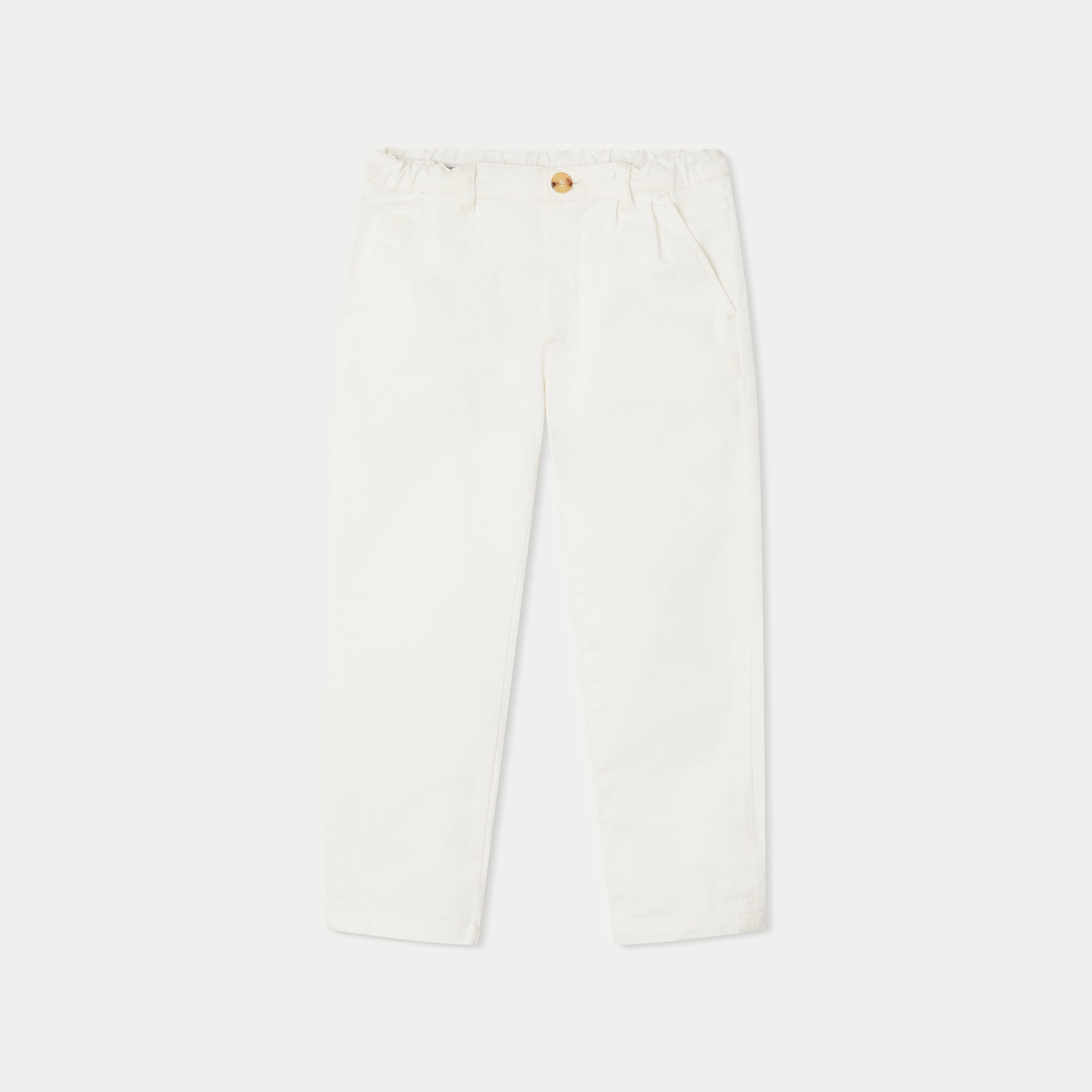Boys White Cotton Trousers