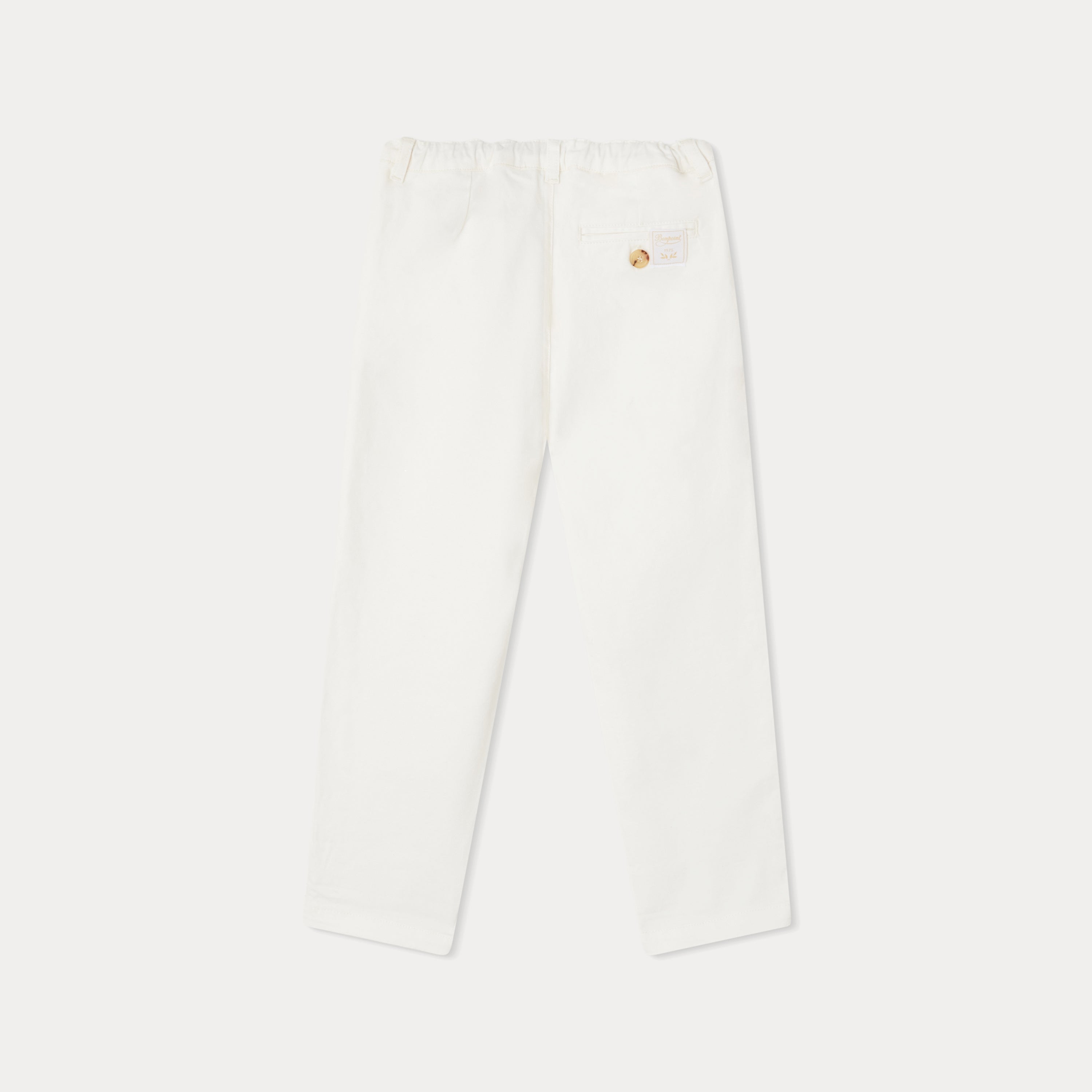 Boys White Cotton Trousers