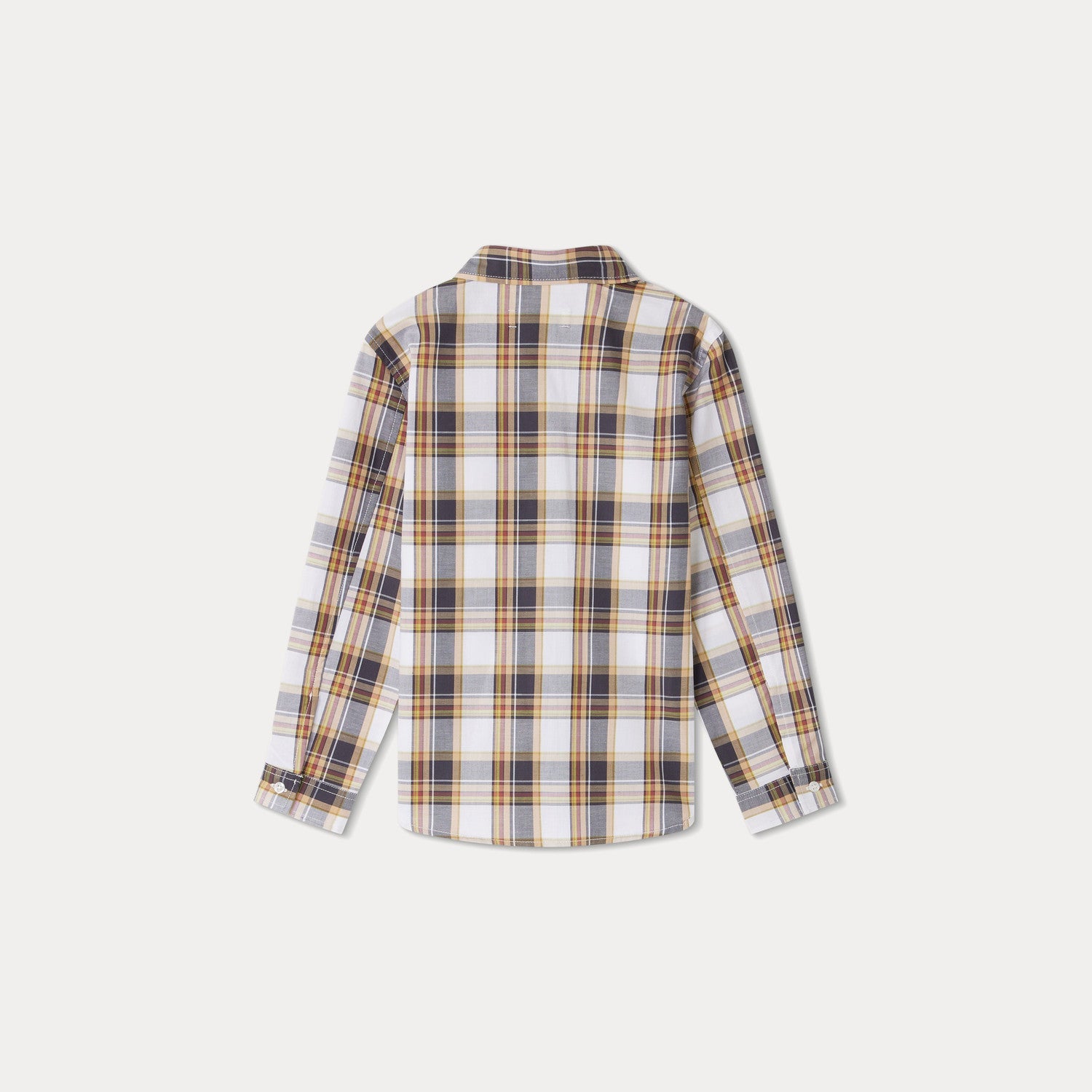 Boys Grey Check Cotton Shirt