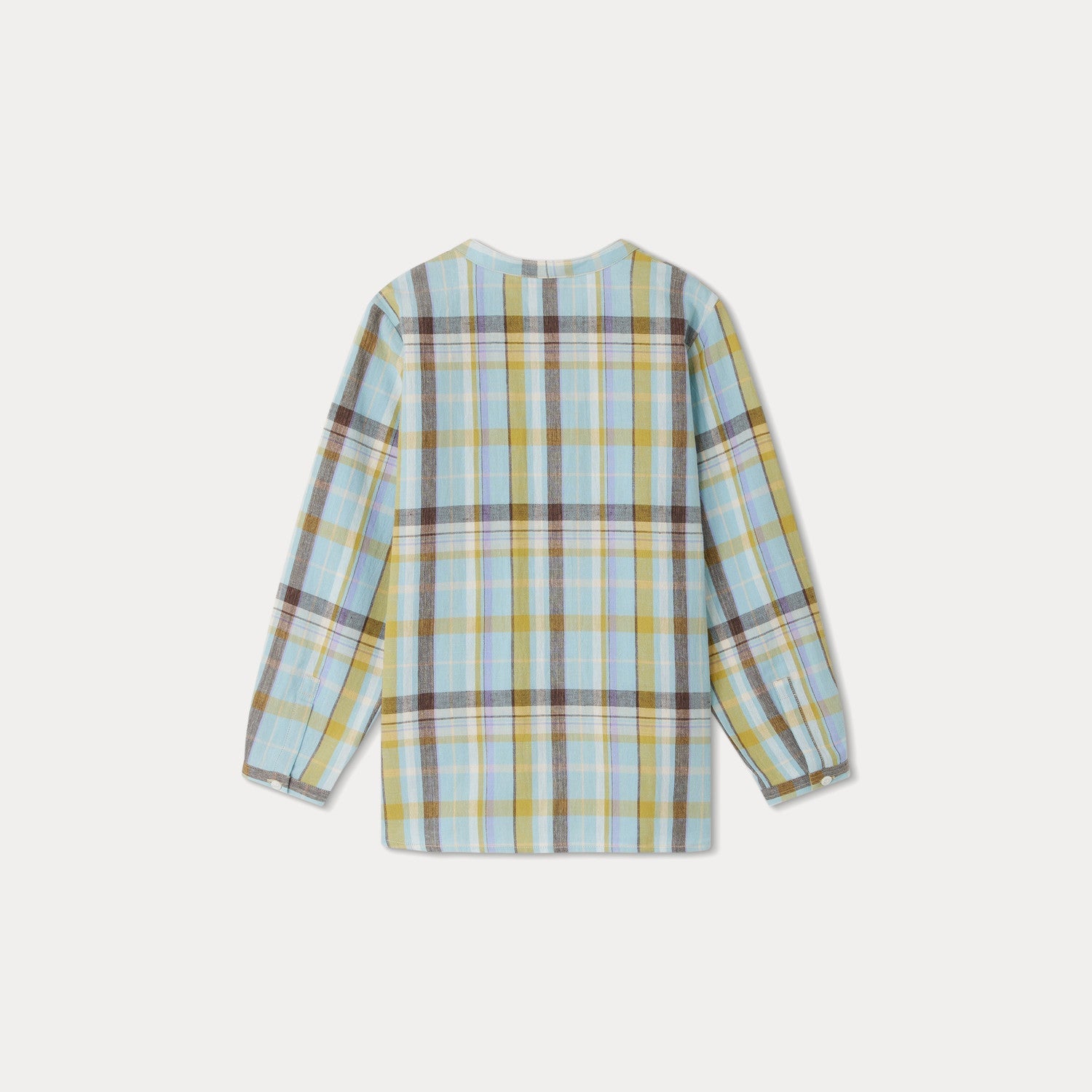 Boys Light Blue Check Cotton Shirt