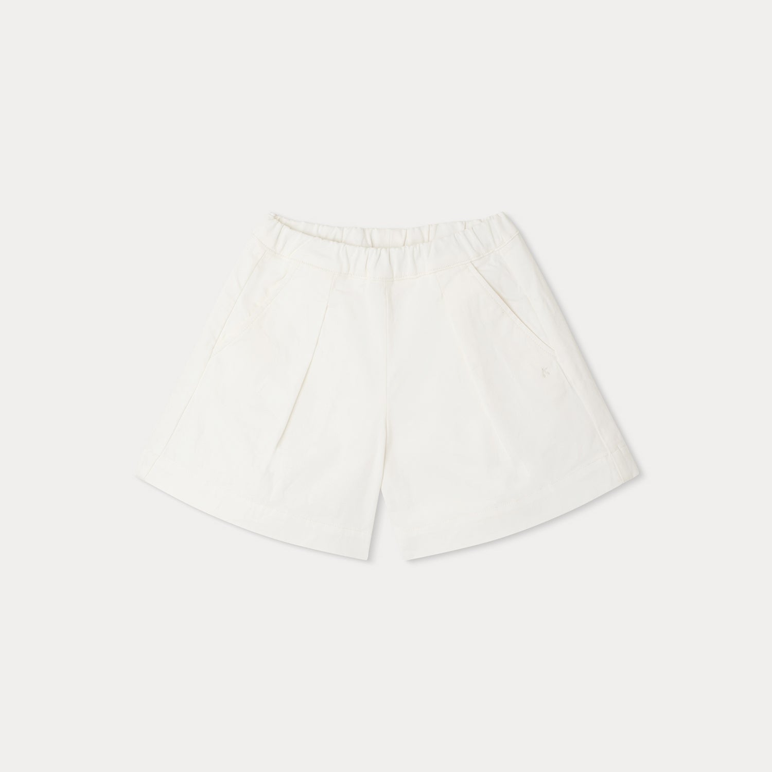 Girls White Cotton Shorts