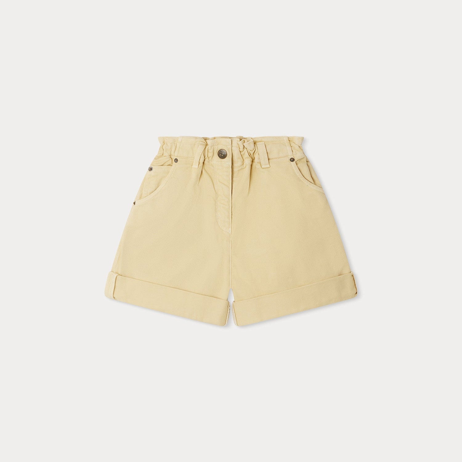 Girls Beige Cotton Shorts
