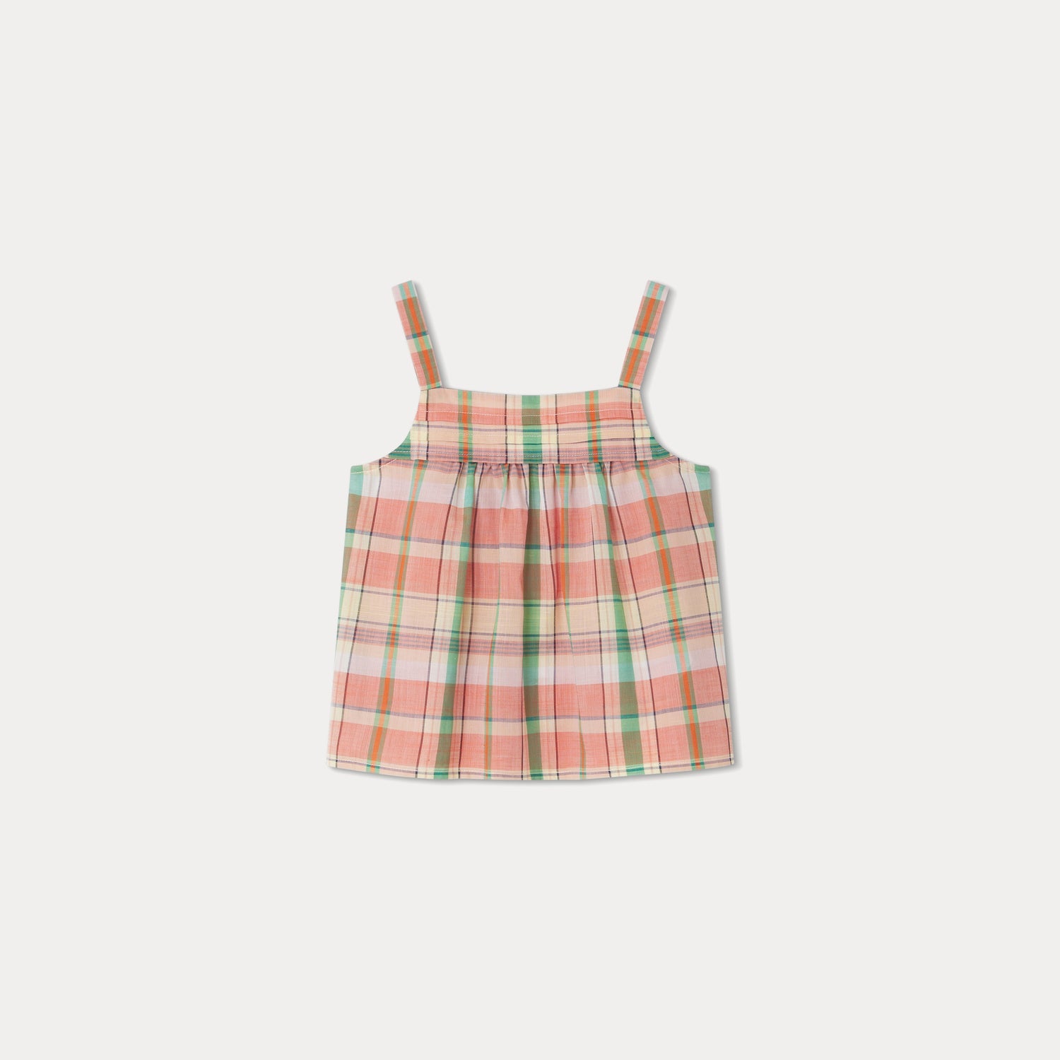 Girls Multicolor Check Cotton Top