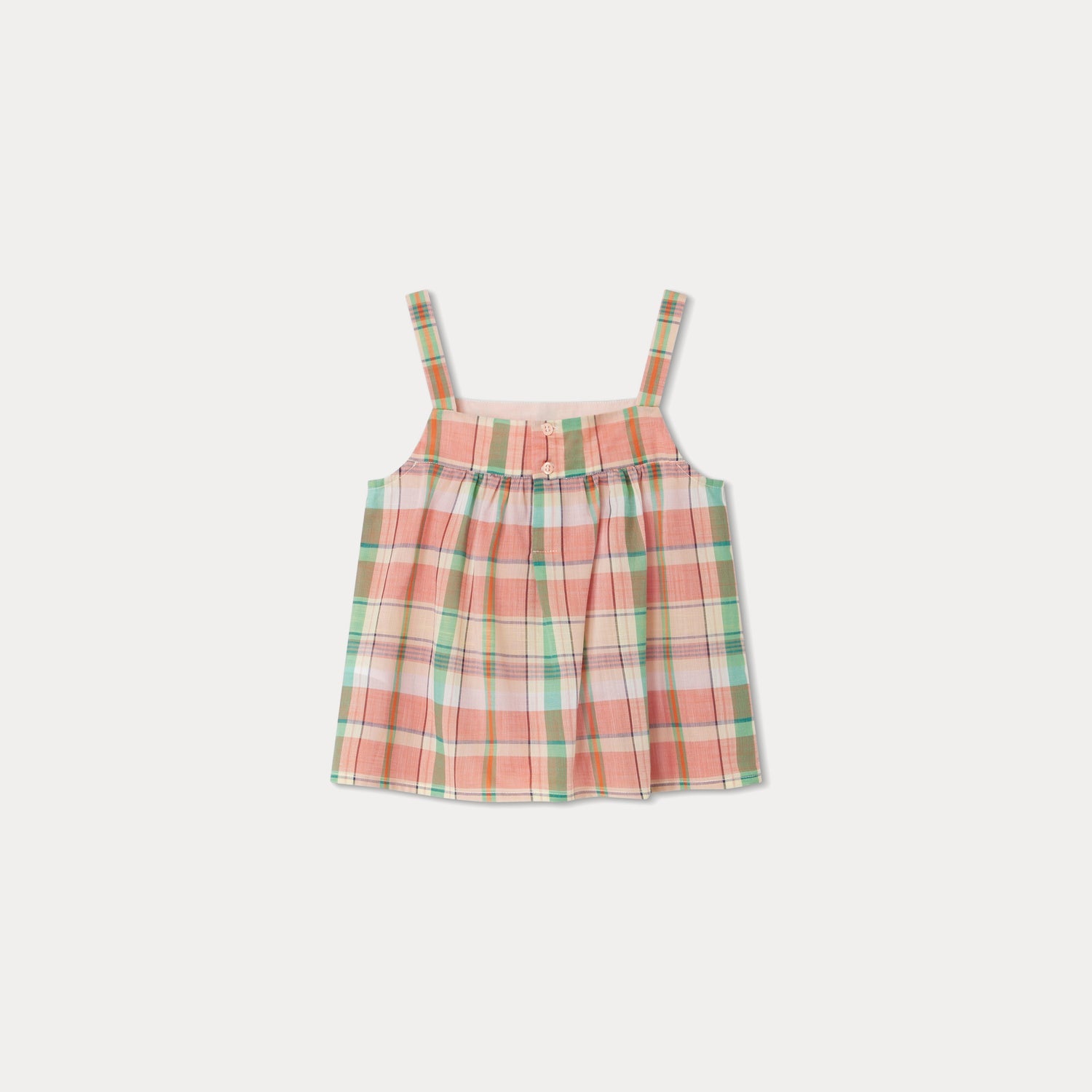 Girls Multicolor Check Cotton Top