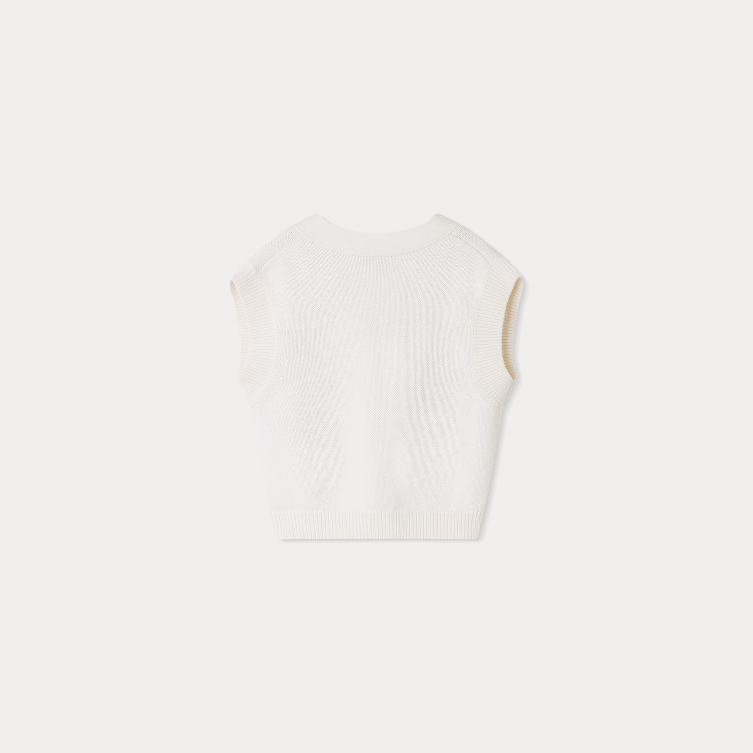 Girls White Knit Vest