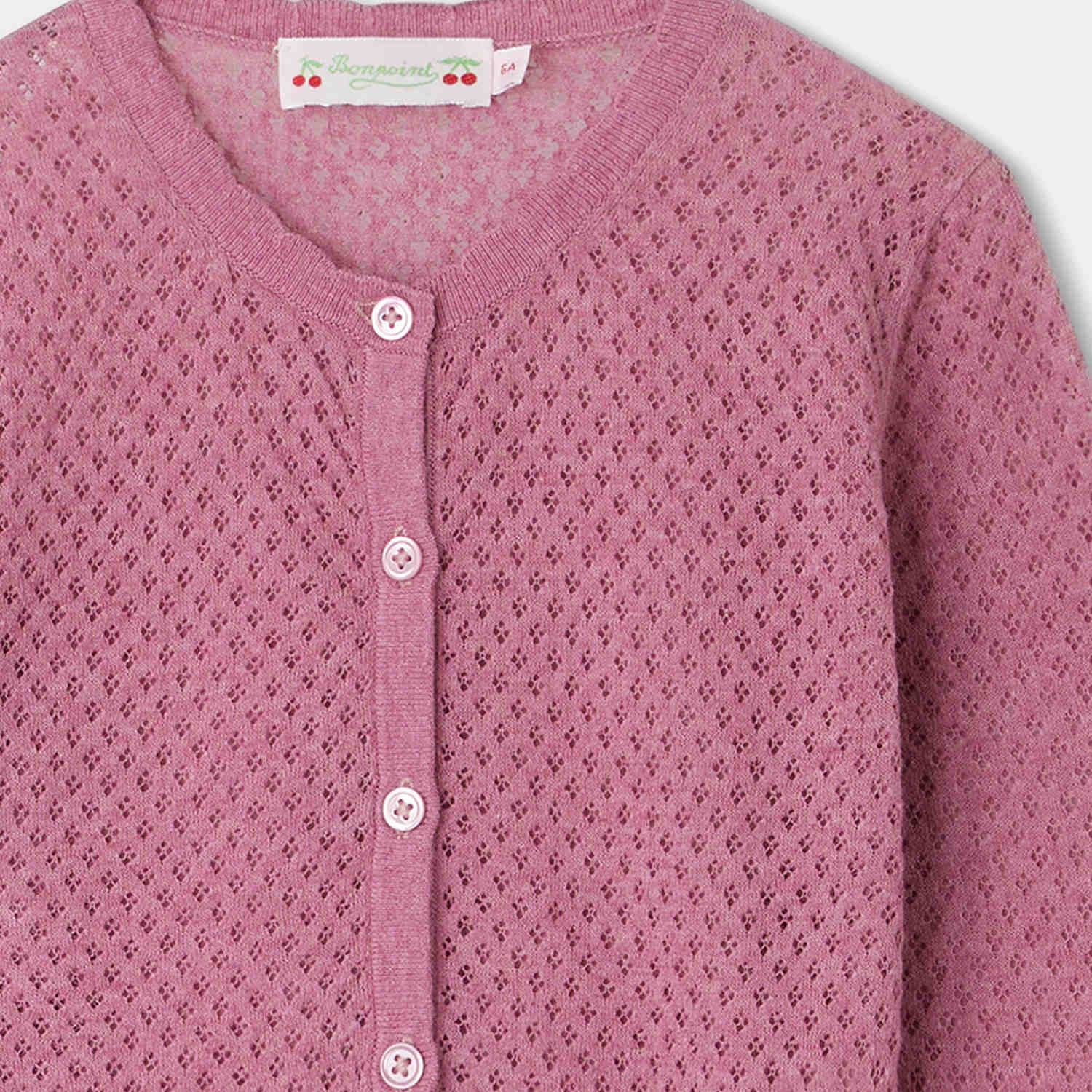 Girls Pink Knit Cardigan
