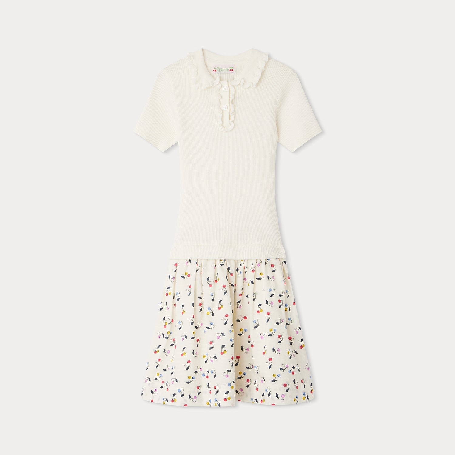 Girls White Logo Cotton Dress