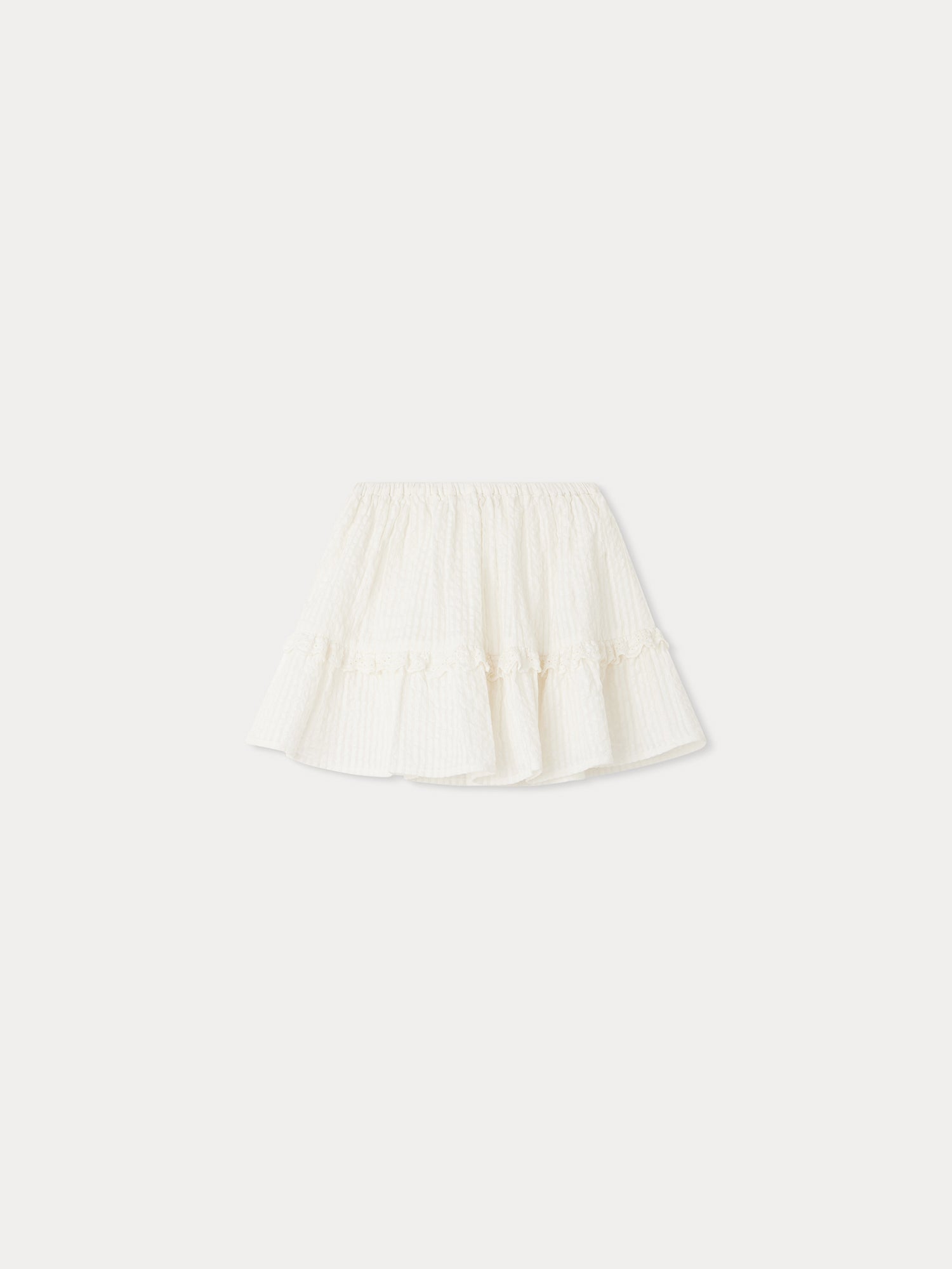 Girls White Cotton Skirt