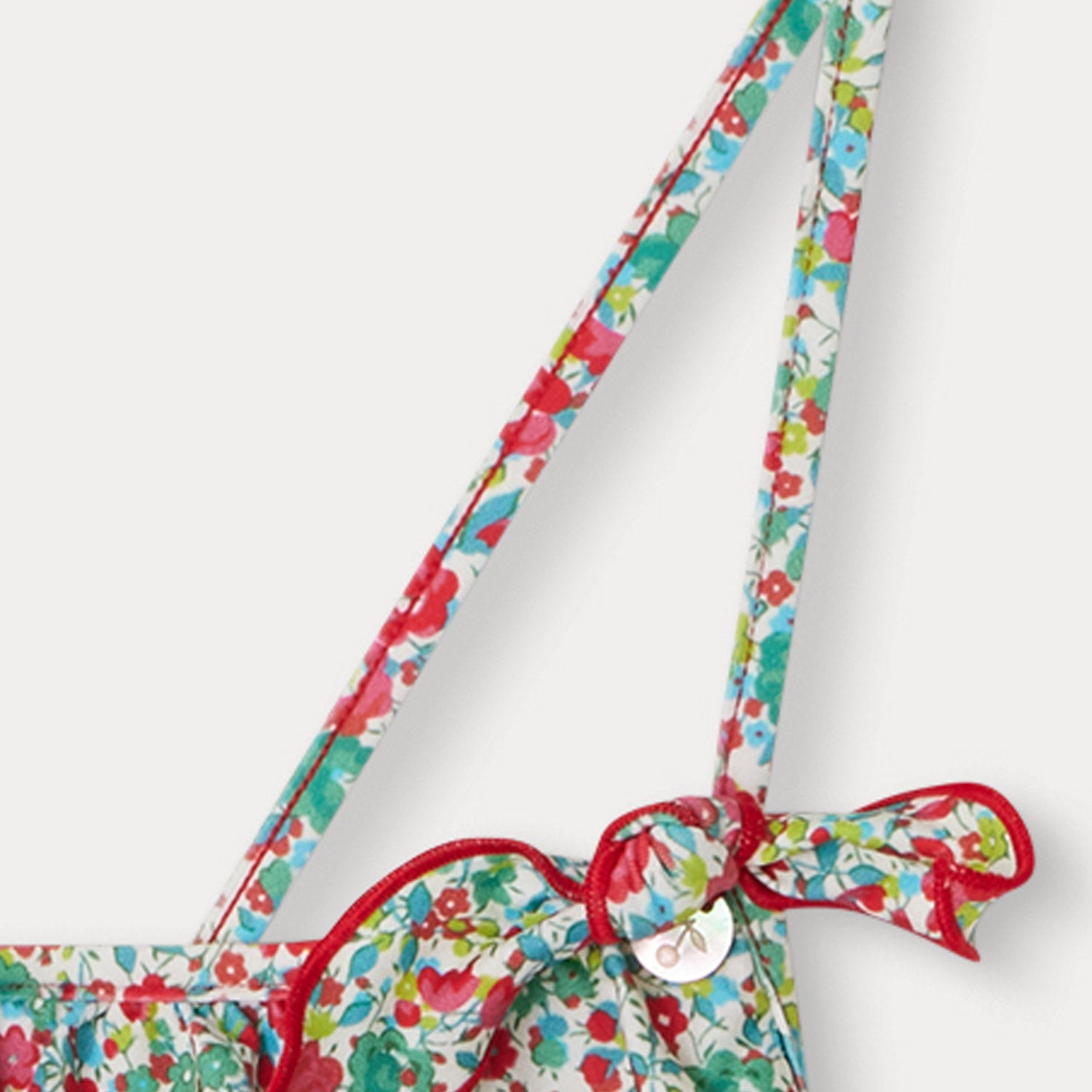 Girls Red Floral Swimsuit