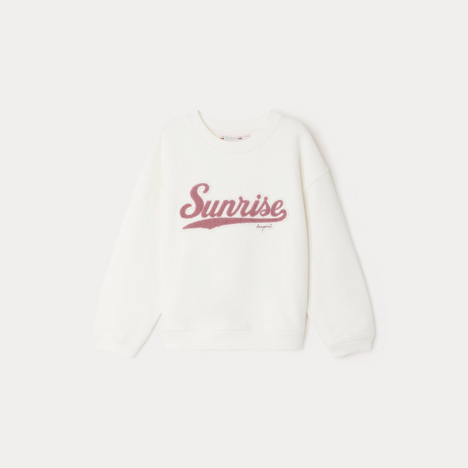 Girls White Logo Cotton Sweatshirt