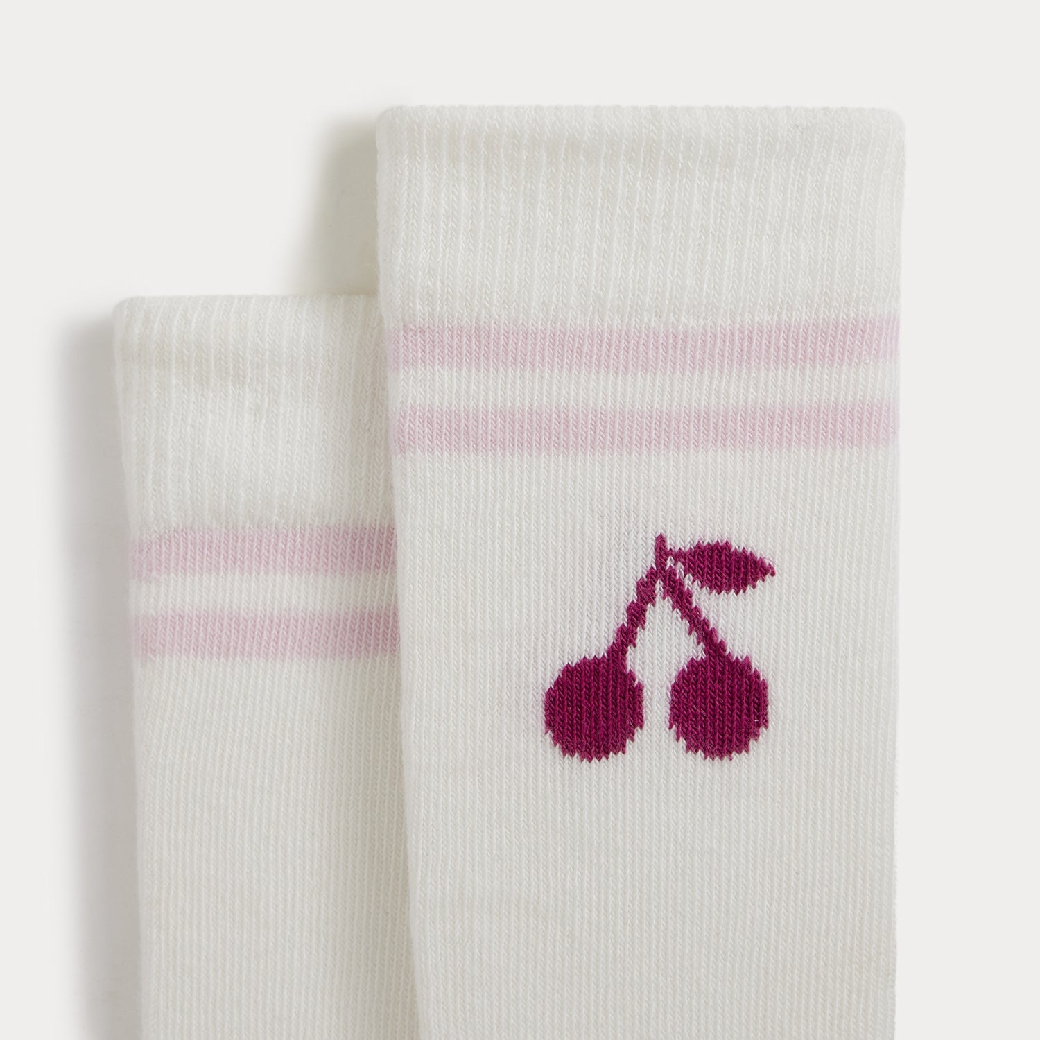 Girls White Logo Cotton Socks