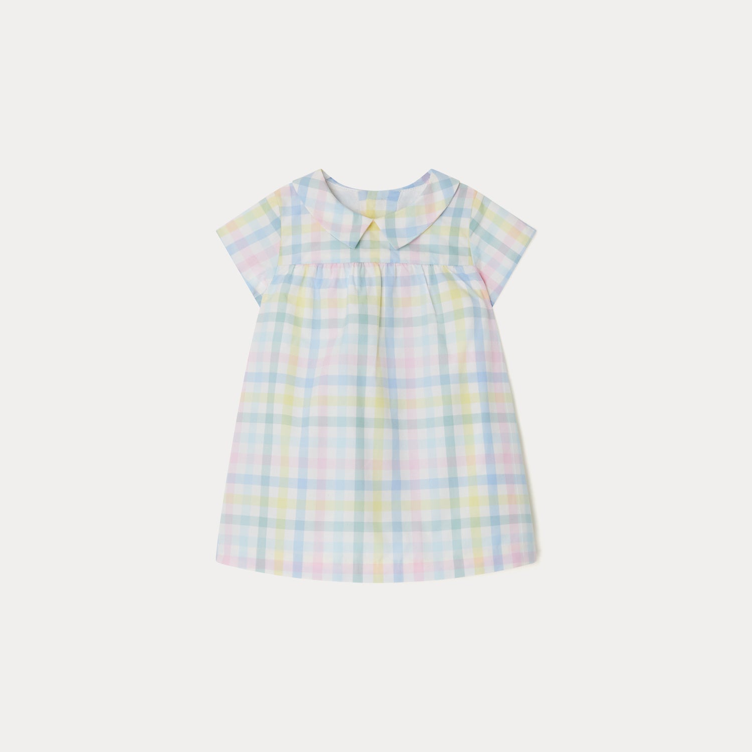 Baby Girls Multicolor Check Cotton Dress