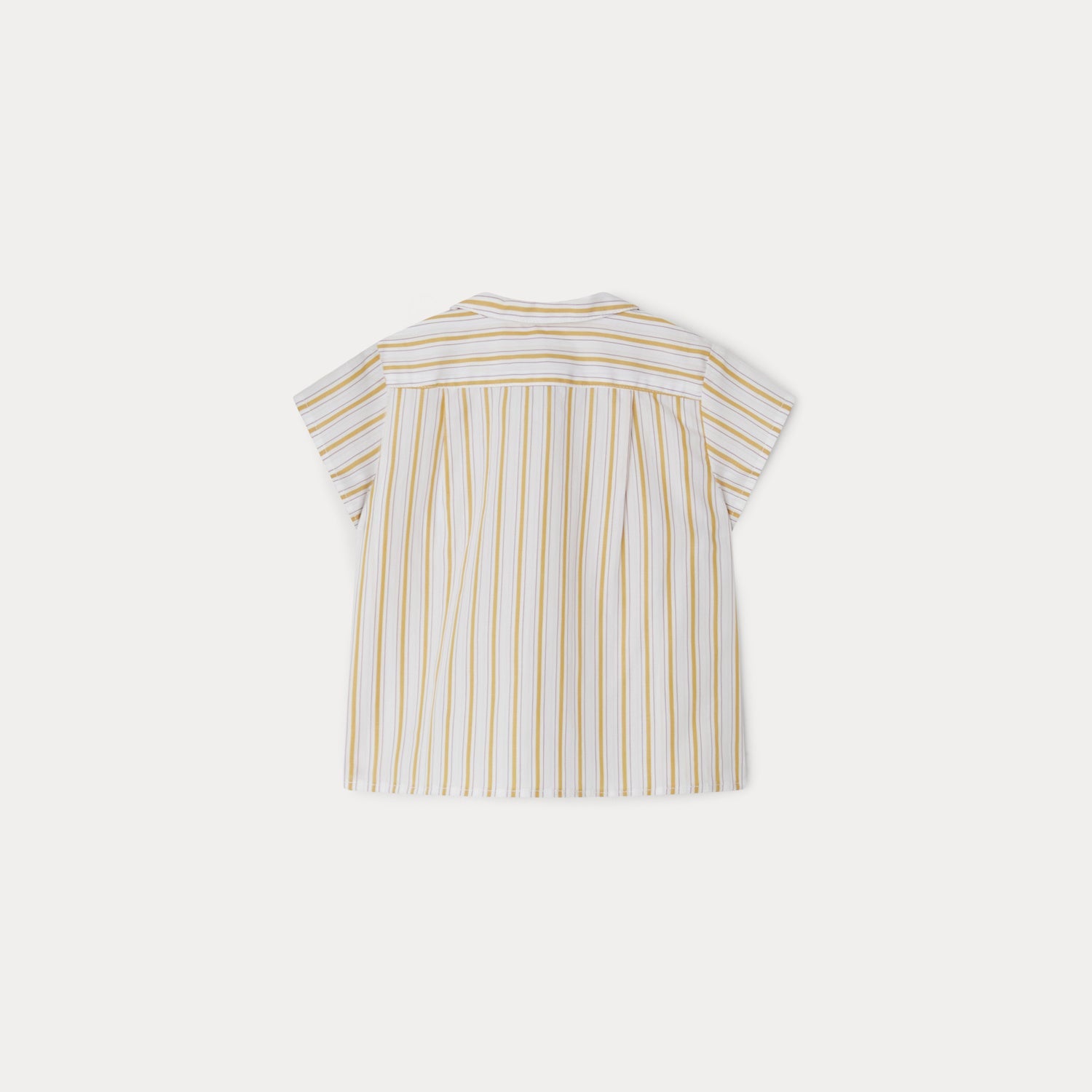 Baby Boys Pea Yellow Stripes Cotton Shirt