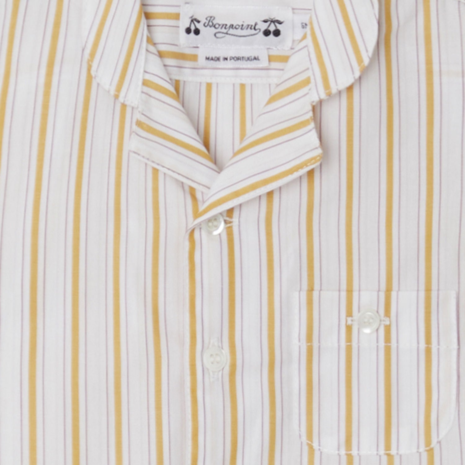 Baby Boys Pea Yellow Stripes Cotton Shirt