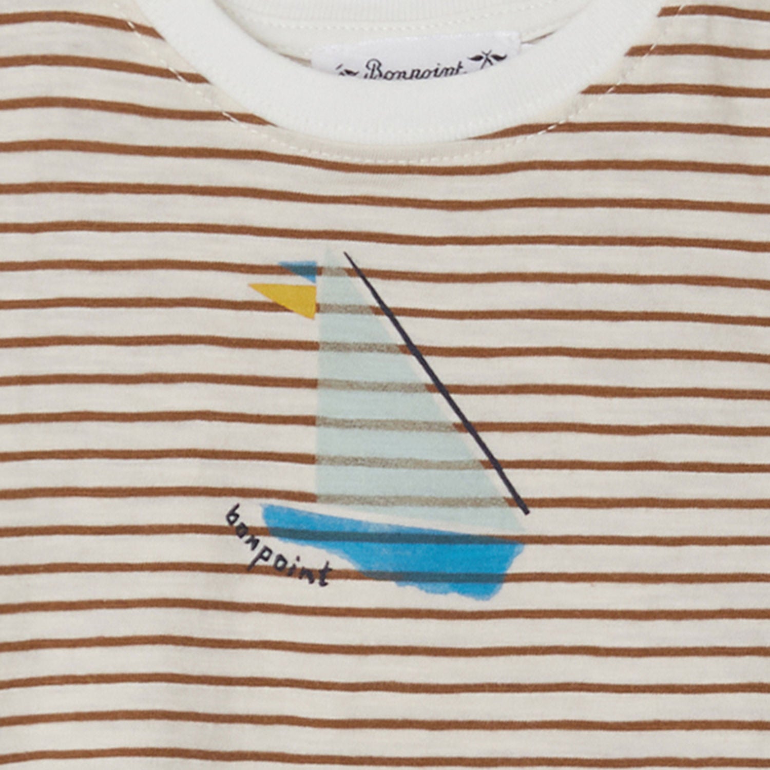 Baby Boys Caramel Stripes Cotton T-Shirt
