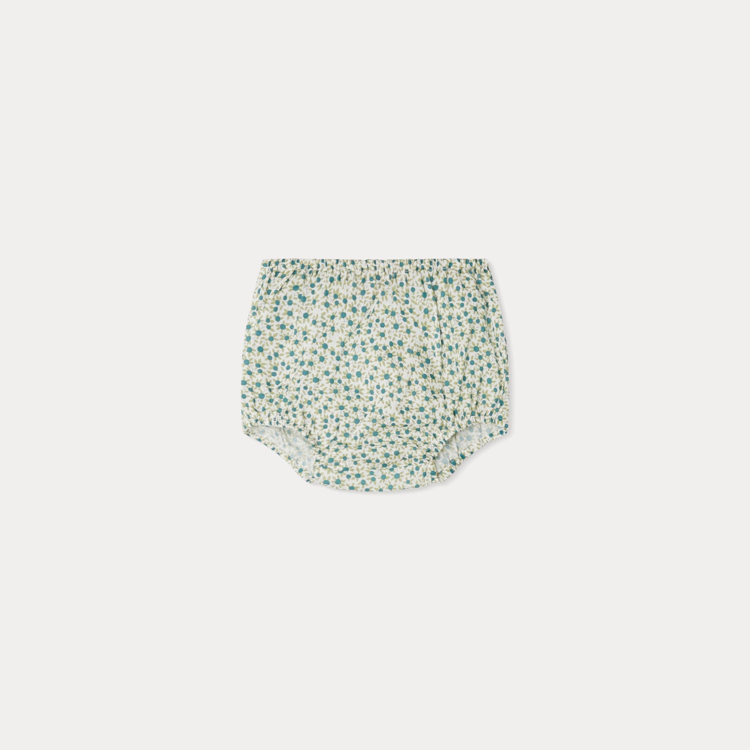 Baby Girls Green Floral Cotton Bloomers