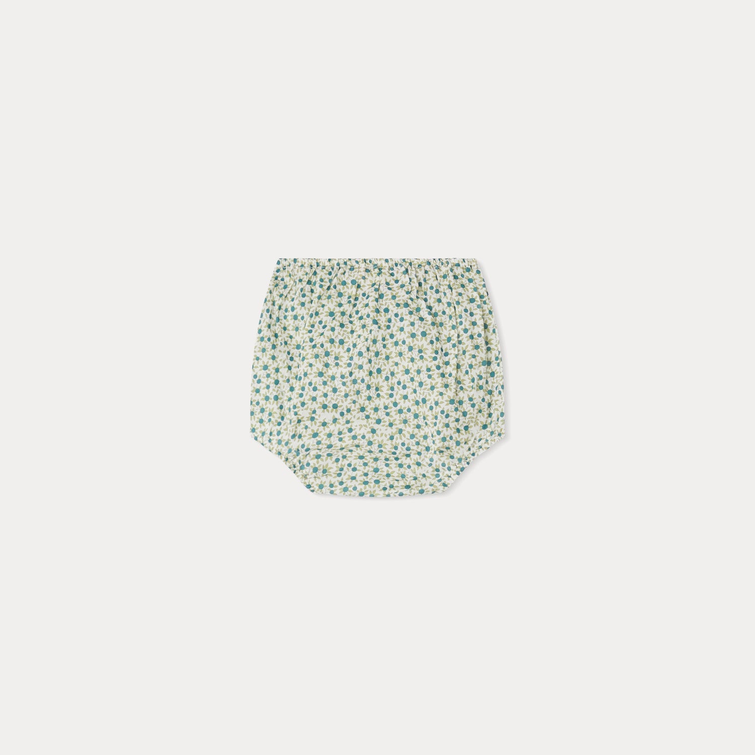 Baby Girls Green Floral Cotton Bloomers