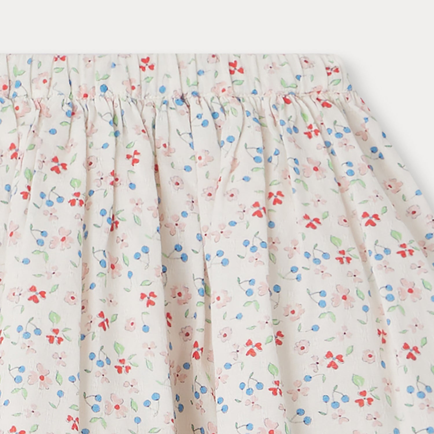 Girls White Floral Cotton Skirt
