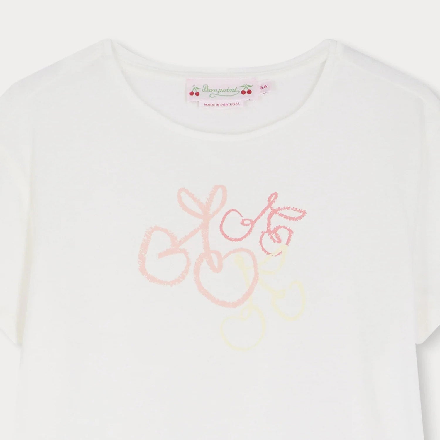 Girls White Cotton T-Shirt