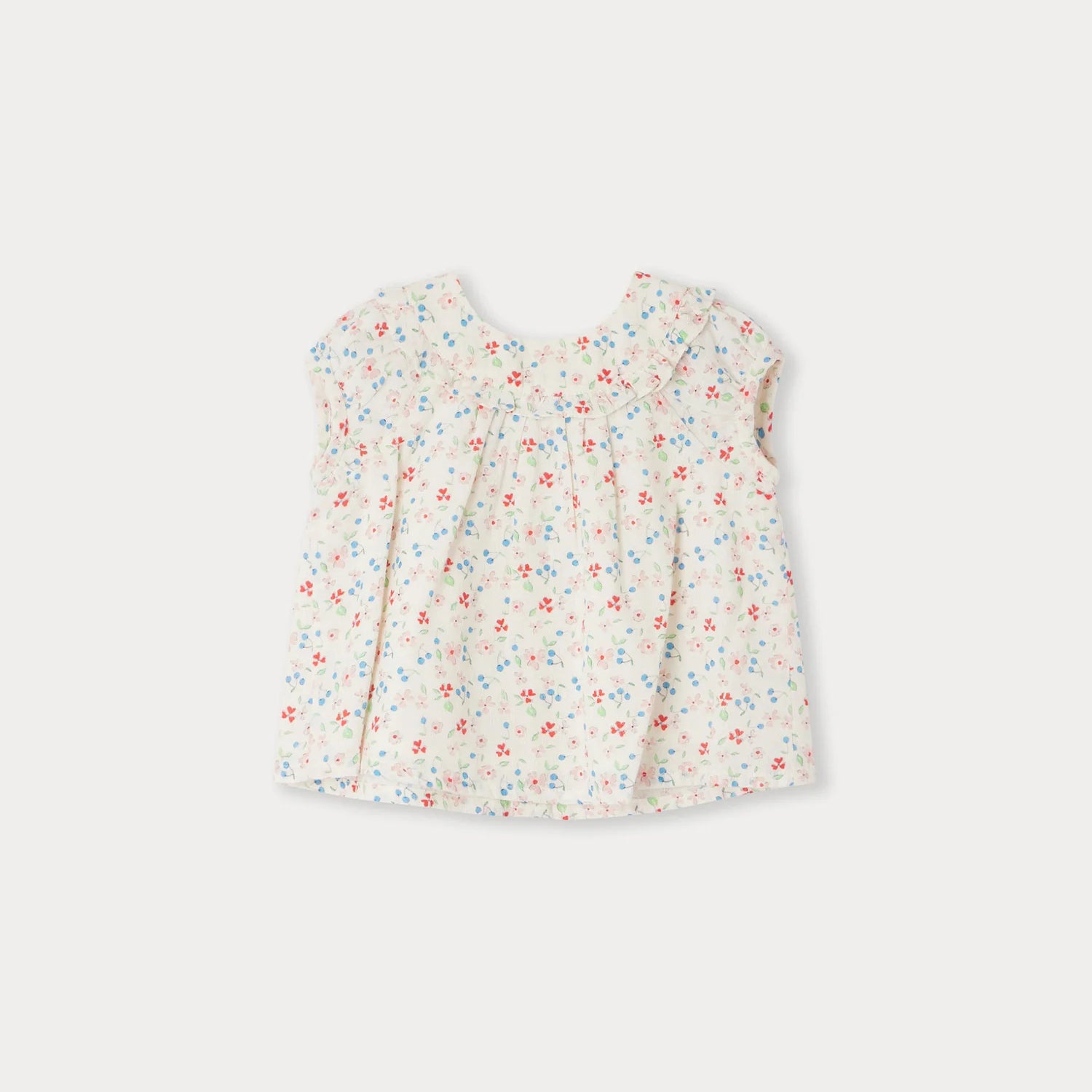 Baby Girls White Floral Cotton Top