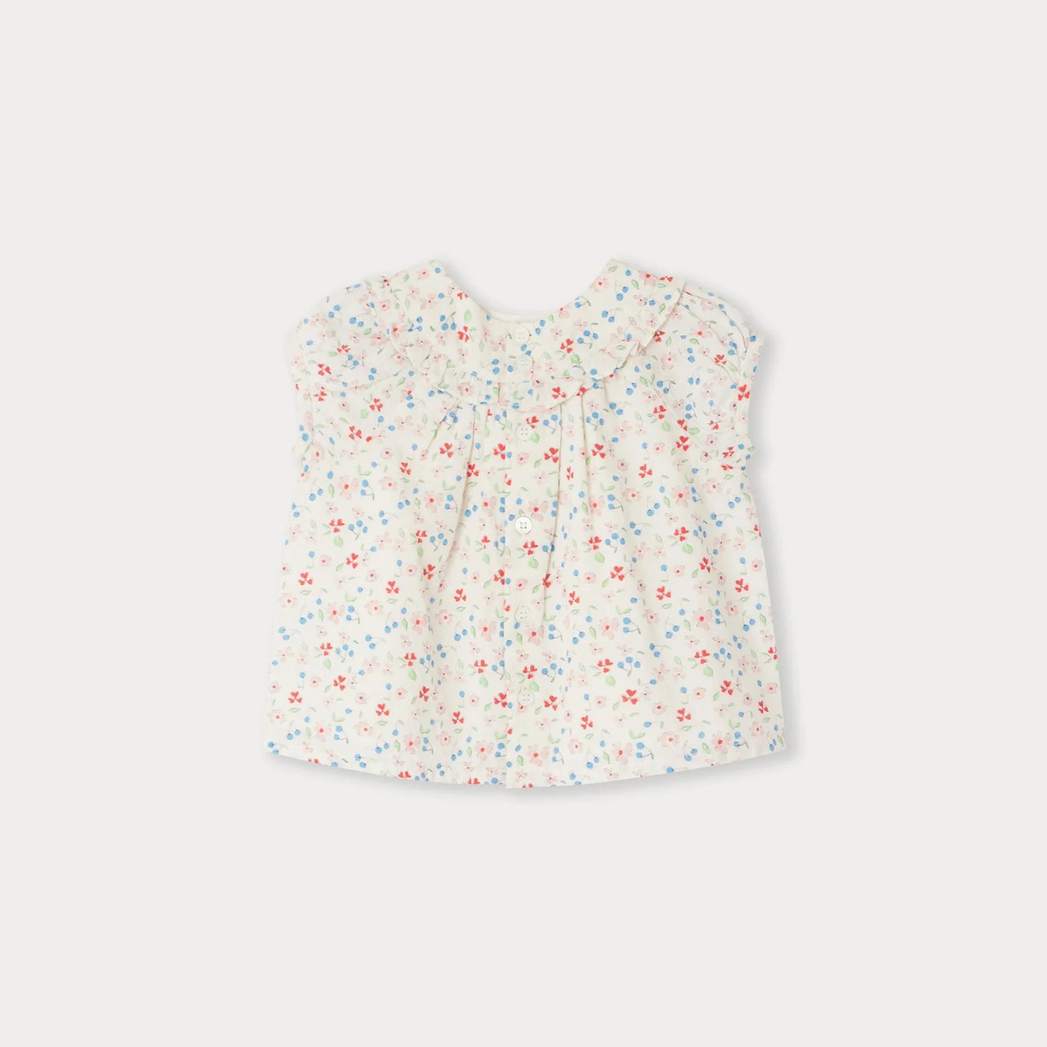 Baby Girls White Floral Cotton Top