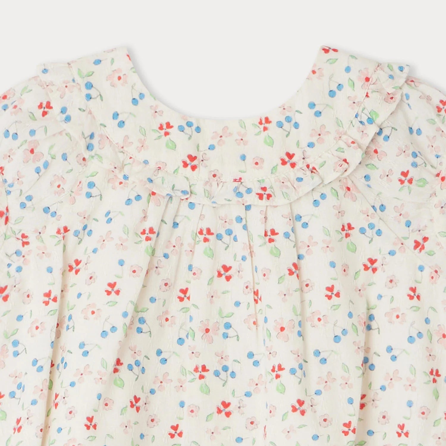 Baby Girls White Floral Cotton Top