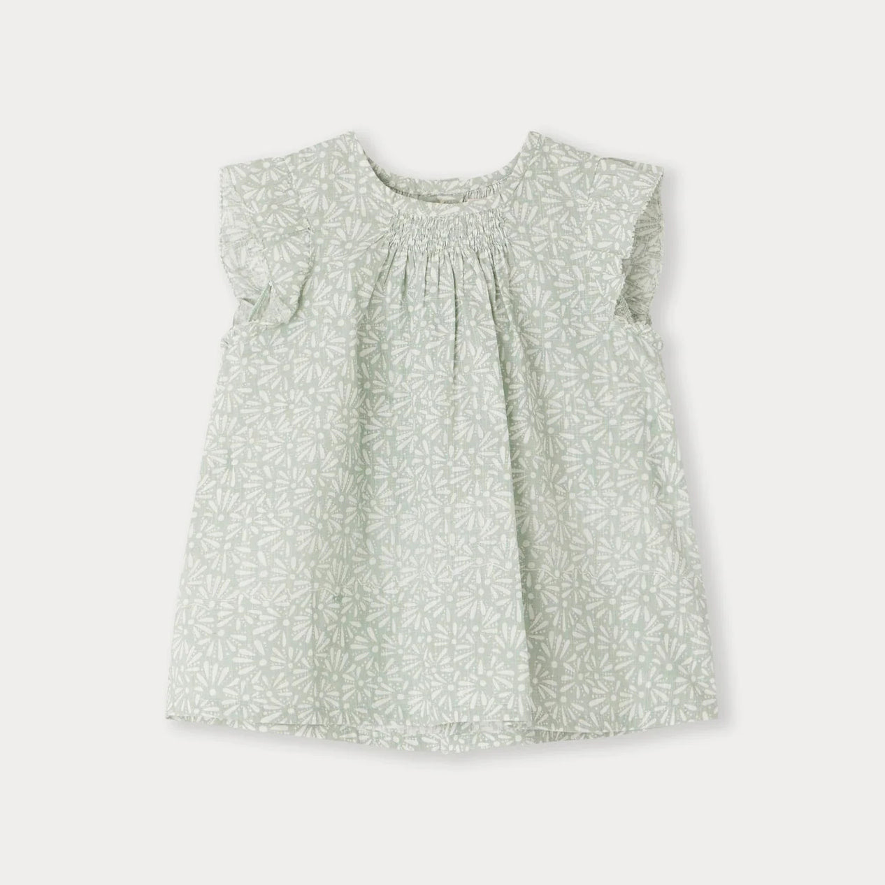 Baby Girls Mint Floral Cotton Top