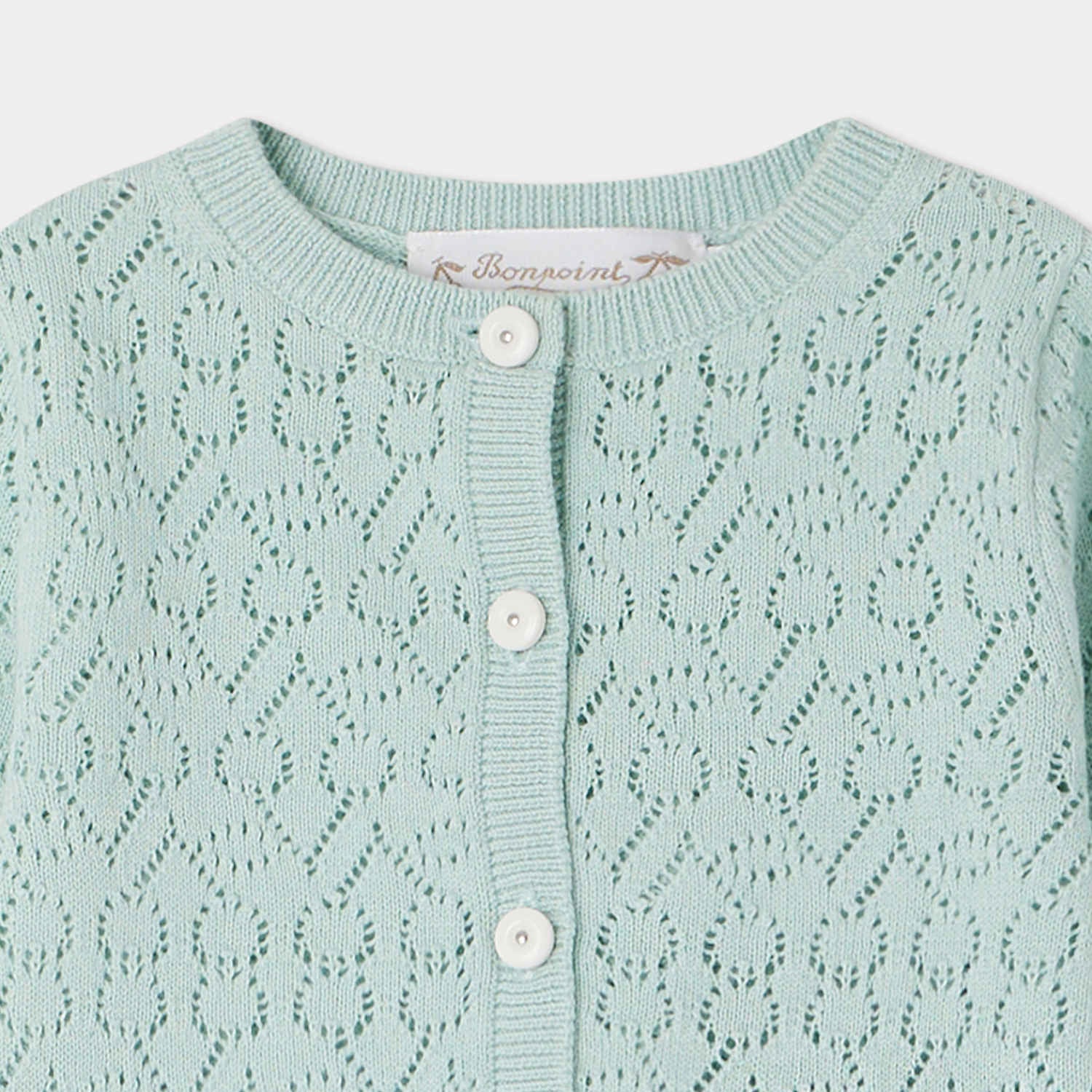 Baby Girls Cyan Cotton Cardigan