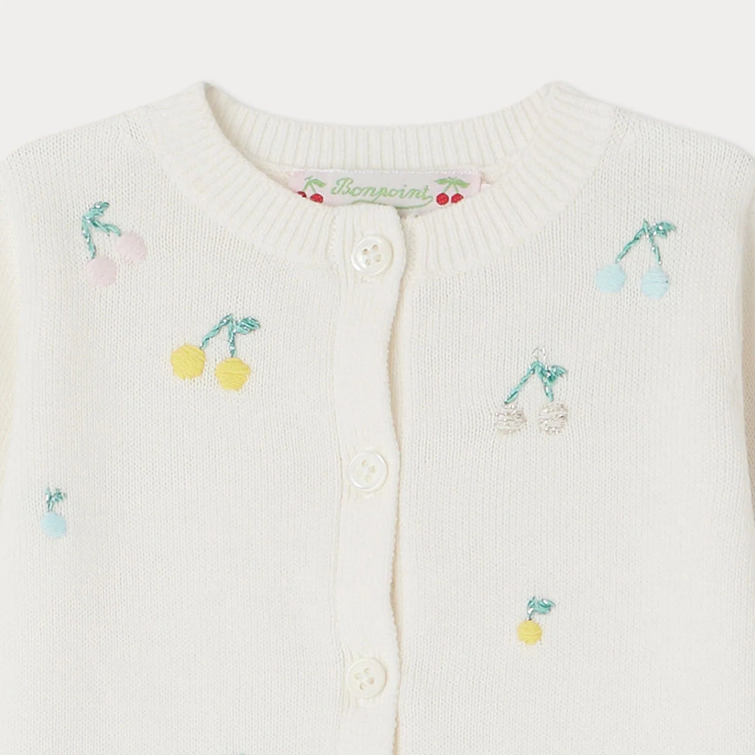 Baby Girls White Embroidered Cotton Cardigan