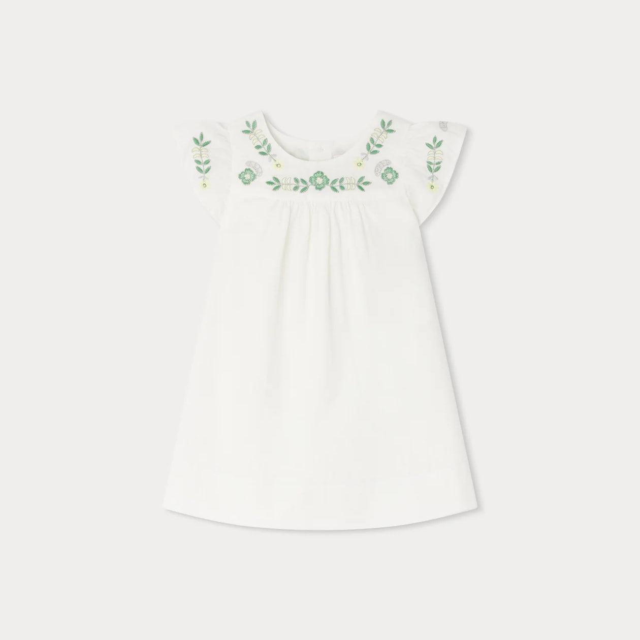 Baby Girls White Embroidered Cotton Dress