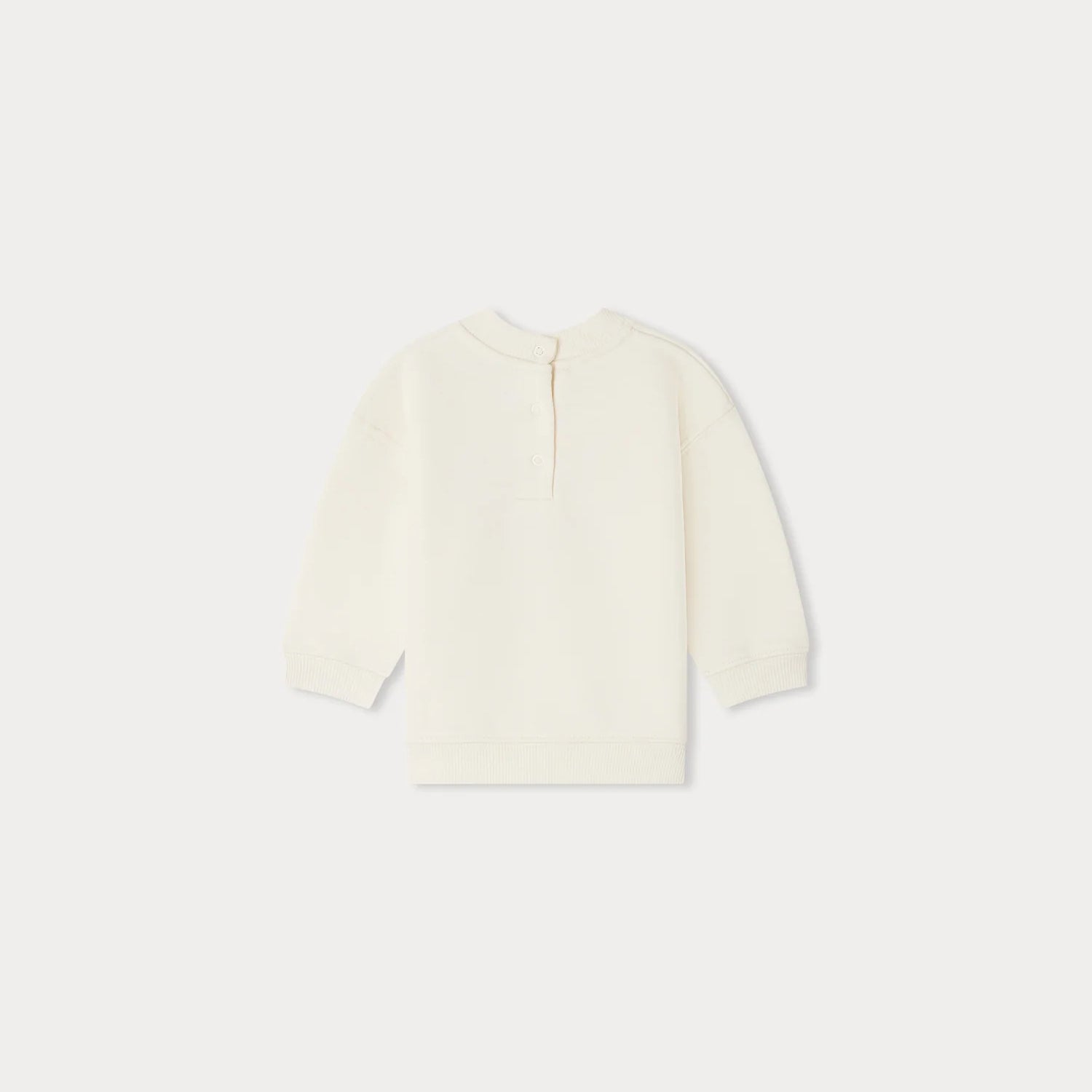 Baby Girls Ivory Embroidered Cotton Sweatshirt