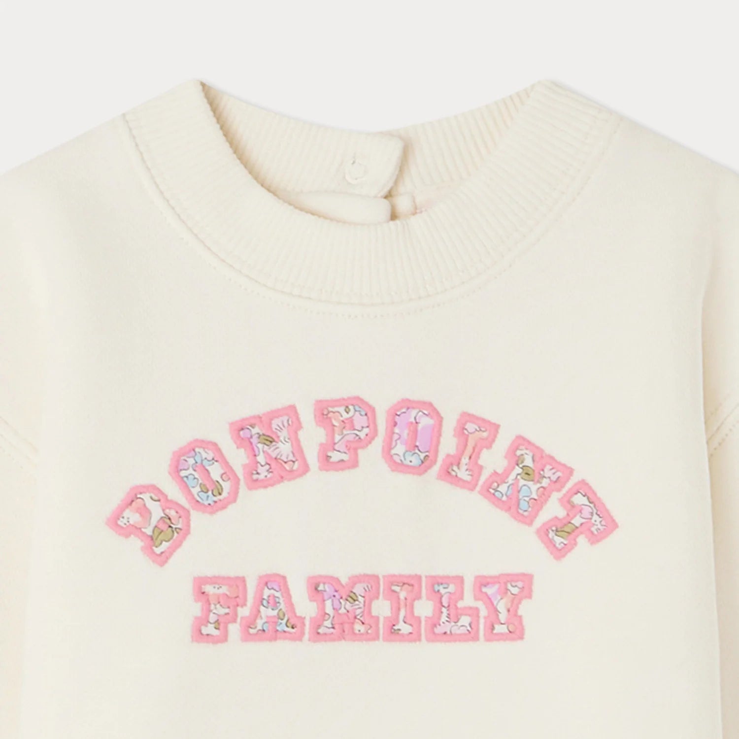 Baby Girls Ivory Embroidered Cotton Sweatshirt