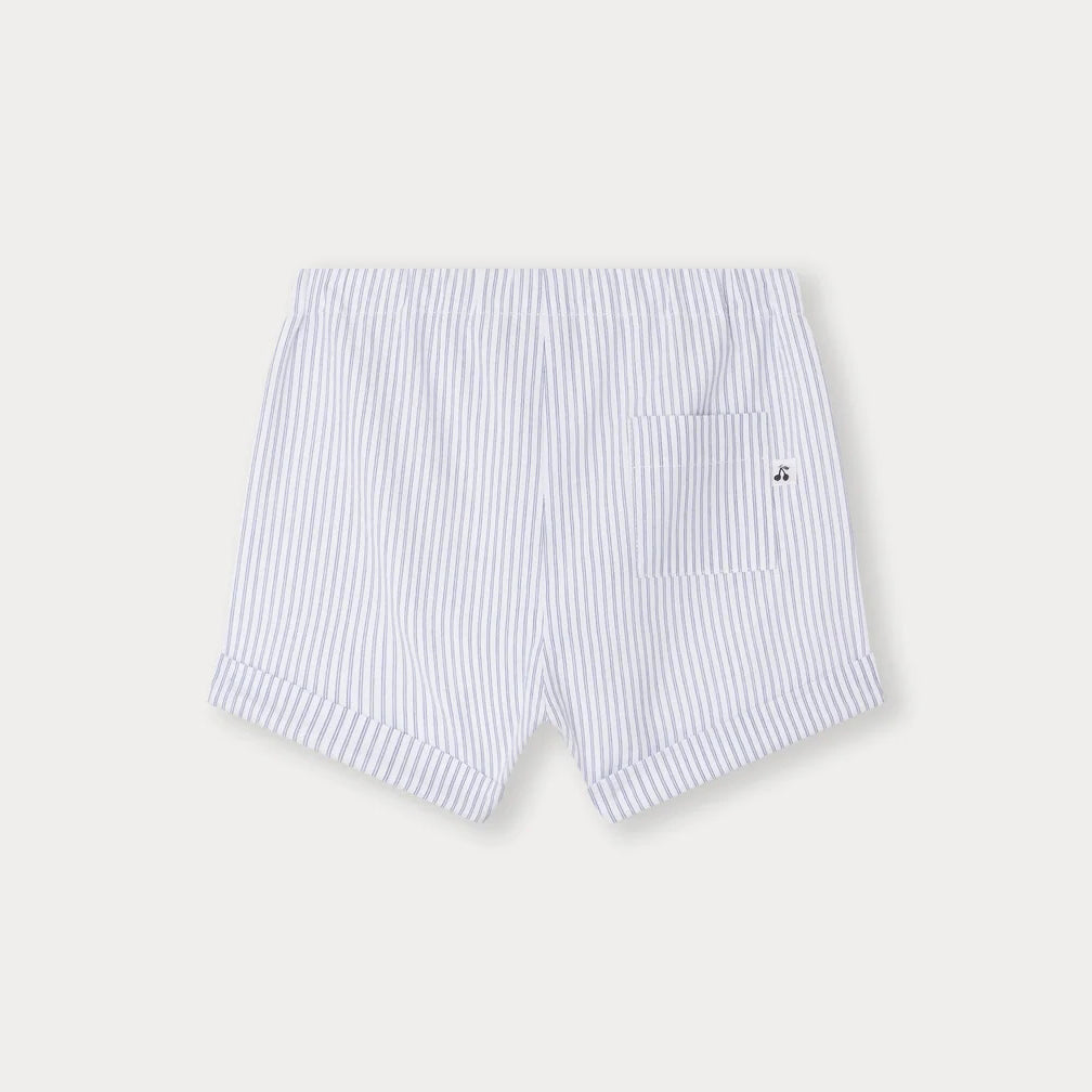 Baby Boys & Girls Blue Stripes Cotton Shorts