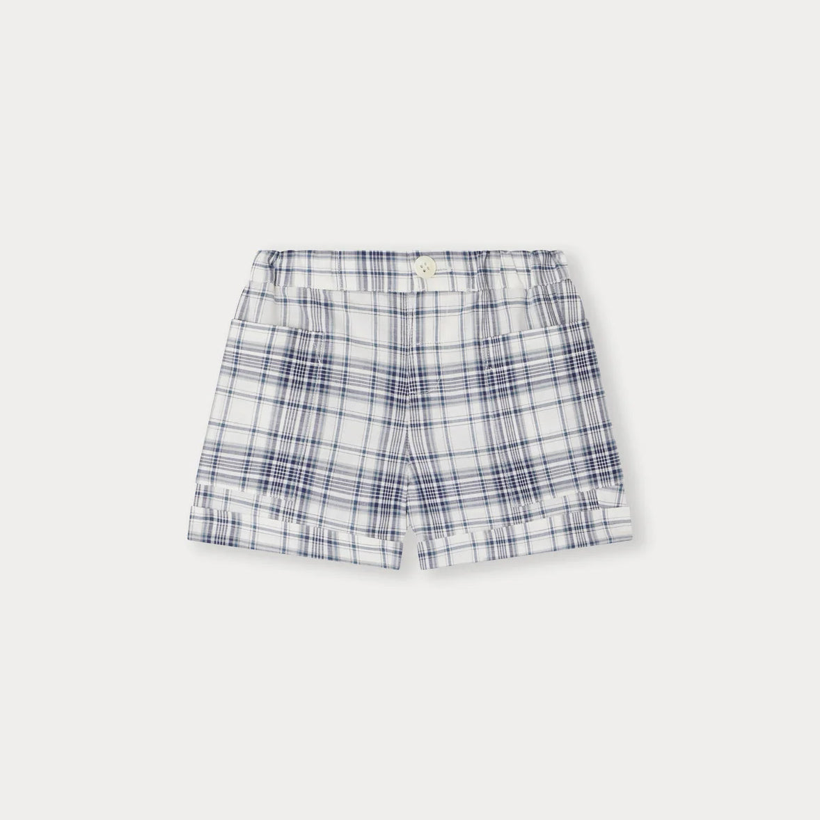 Baby Boys & Girls Blue Check Cotton Shorts