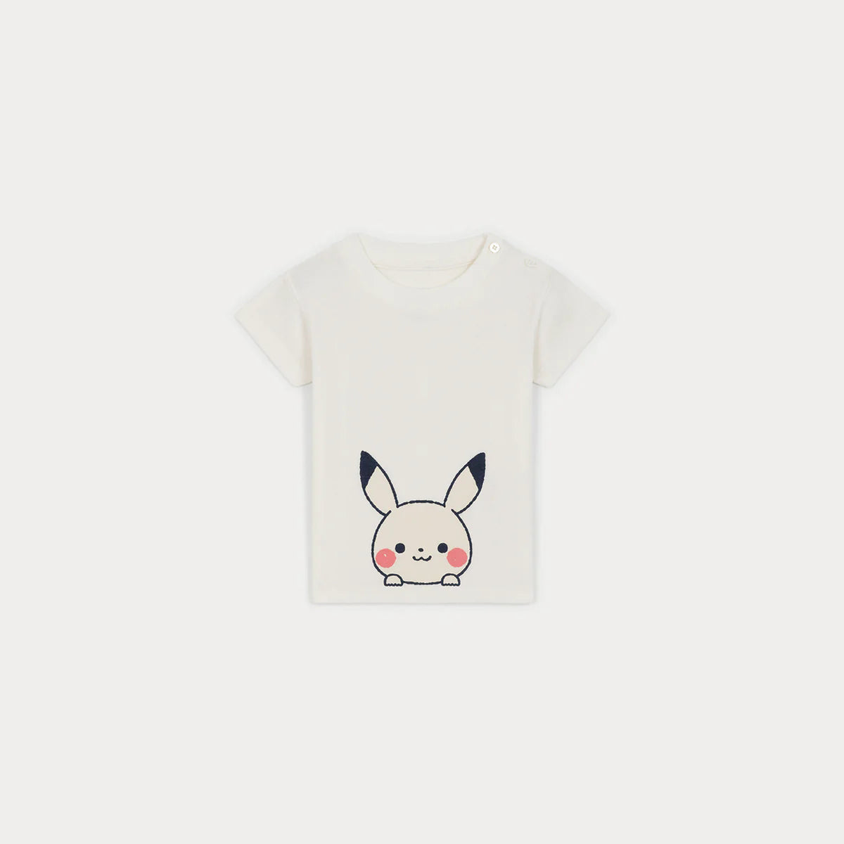 Baby Boys & Girls White Printed Cotton T-Shirt