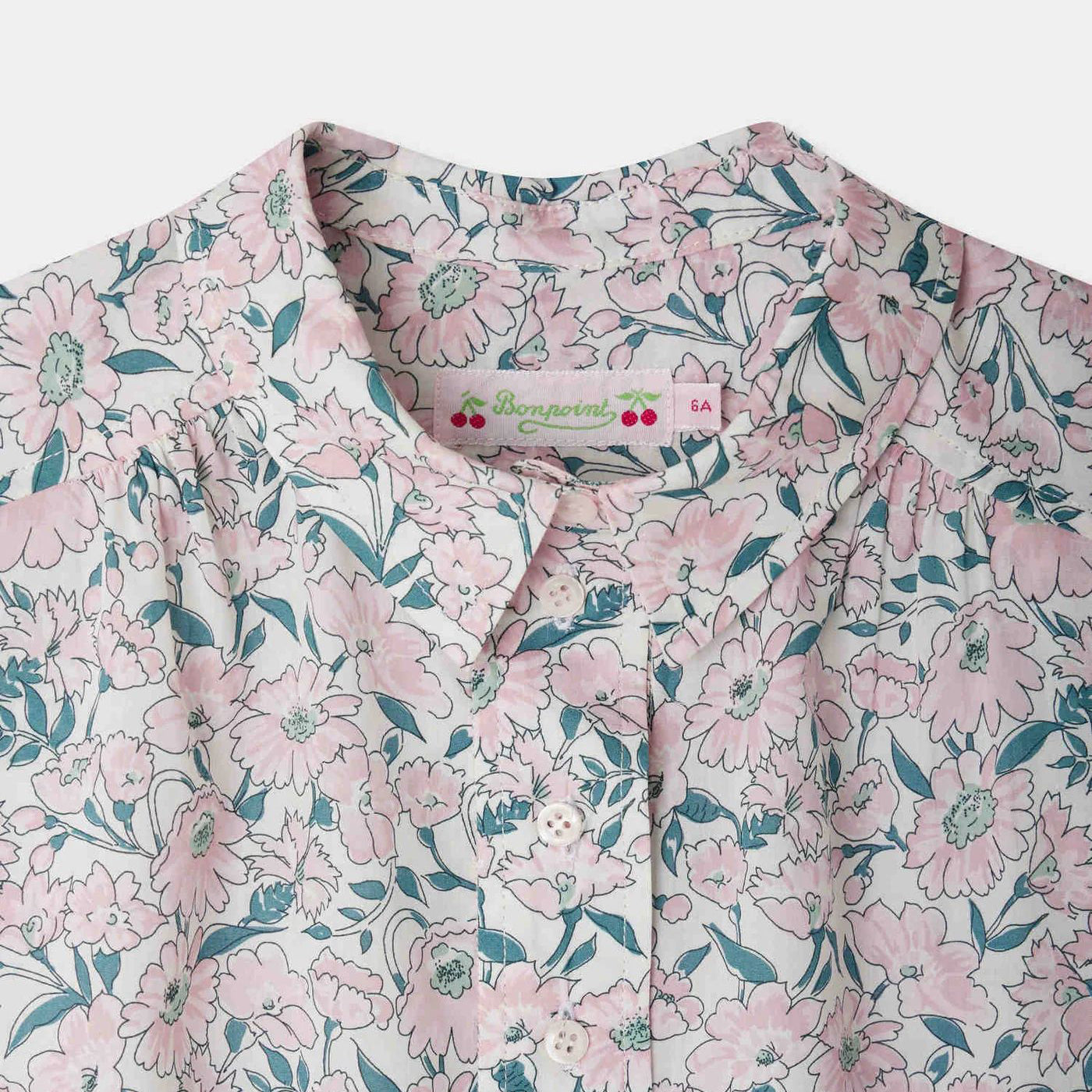 Girls Pale Pink Flower Cotton Dress
