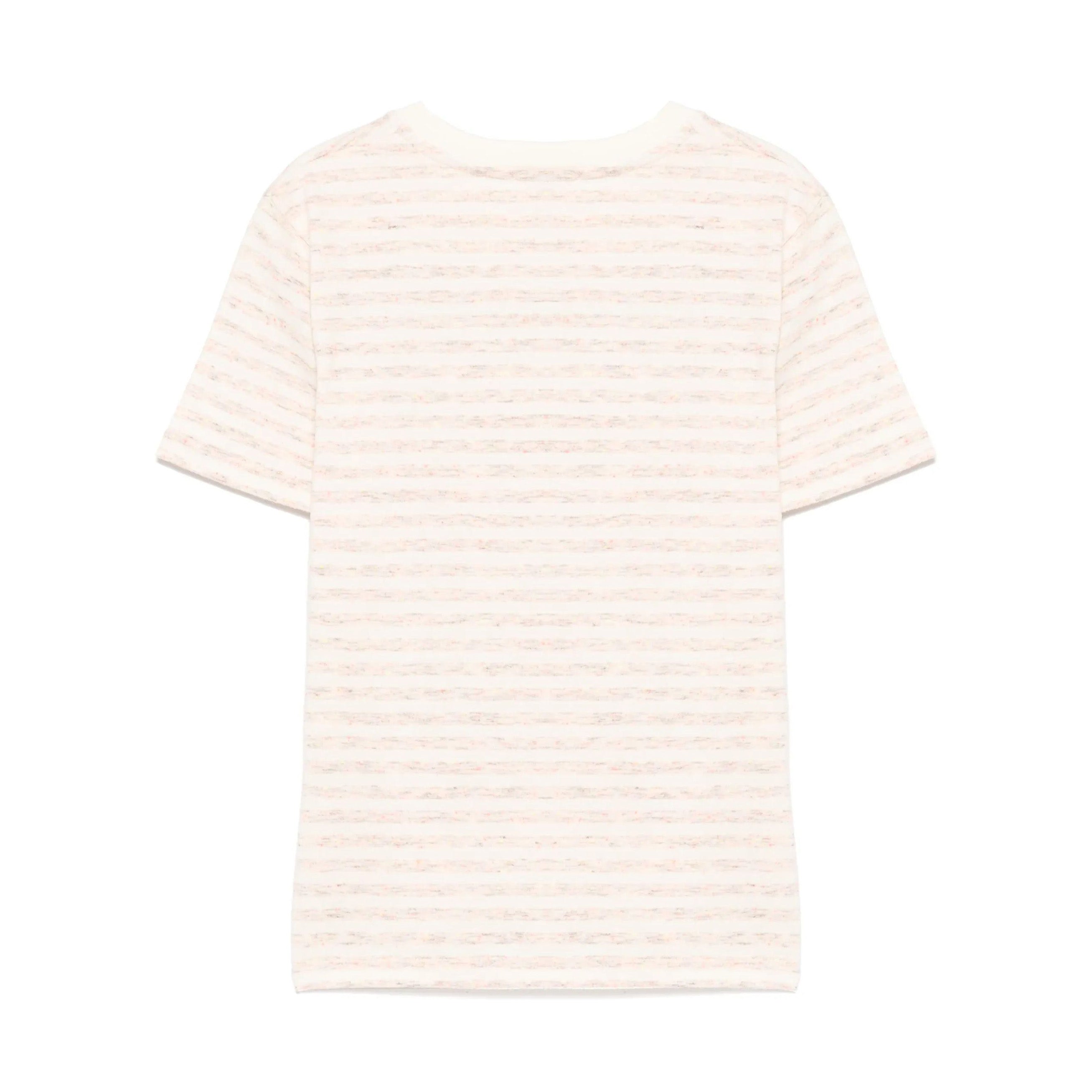 Girls Light Pink Stripes Cotton T-Shirt