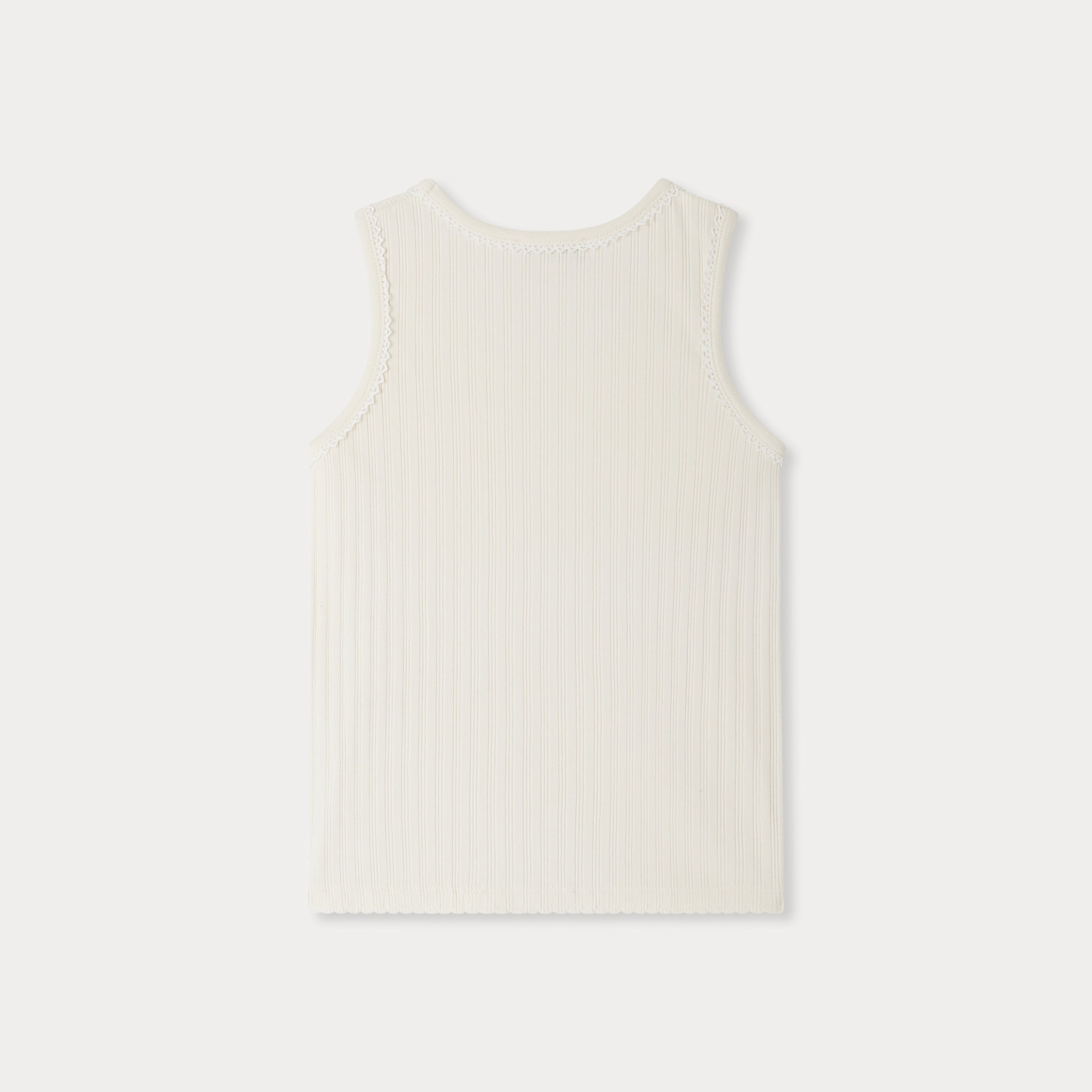 Girls White Cotton Vest