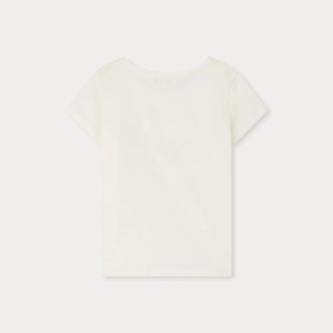 Girls Ivory Cotton T-Shirt