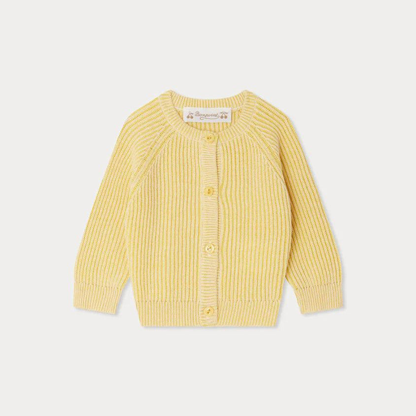 Baby Girls Yellow Cotton Cardigan