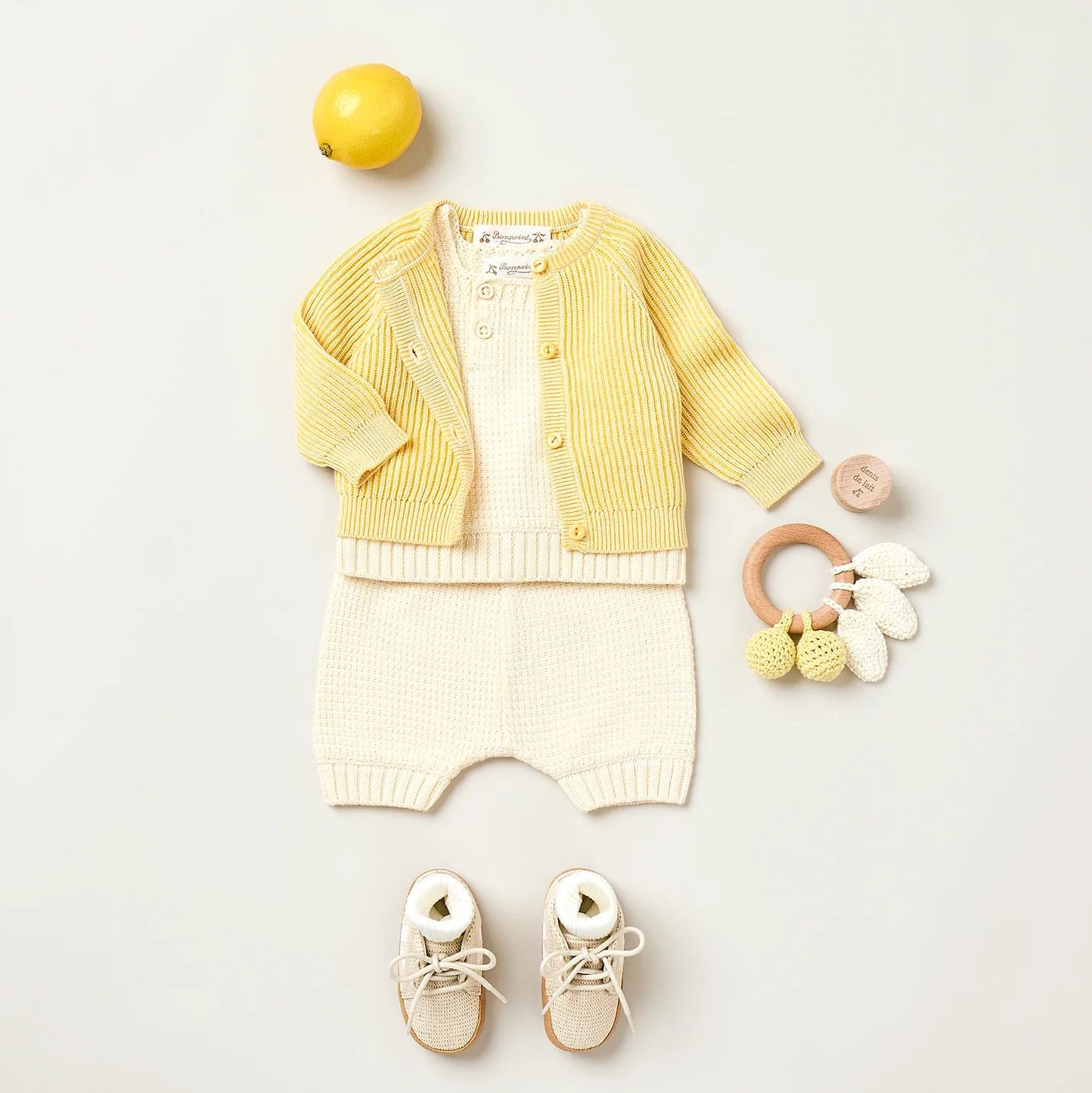 Baby Girls Yellow Cotton Cardigan