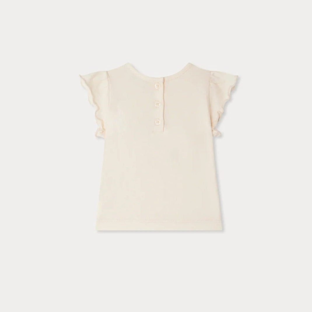 Baby Girls Light Pink Printed Cotton T-Shirt